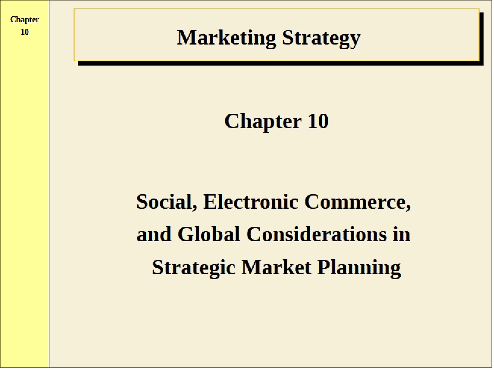 Strategy for Marketing
