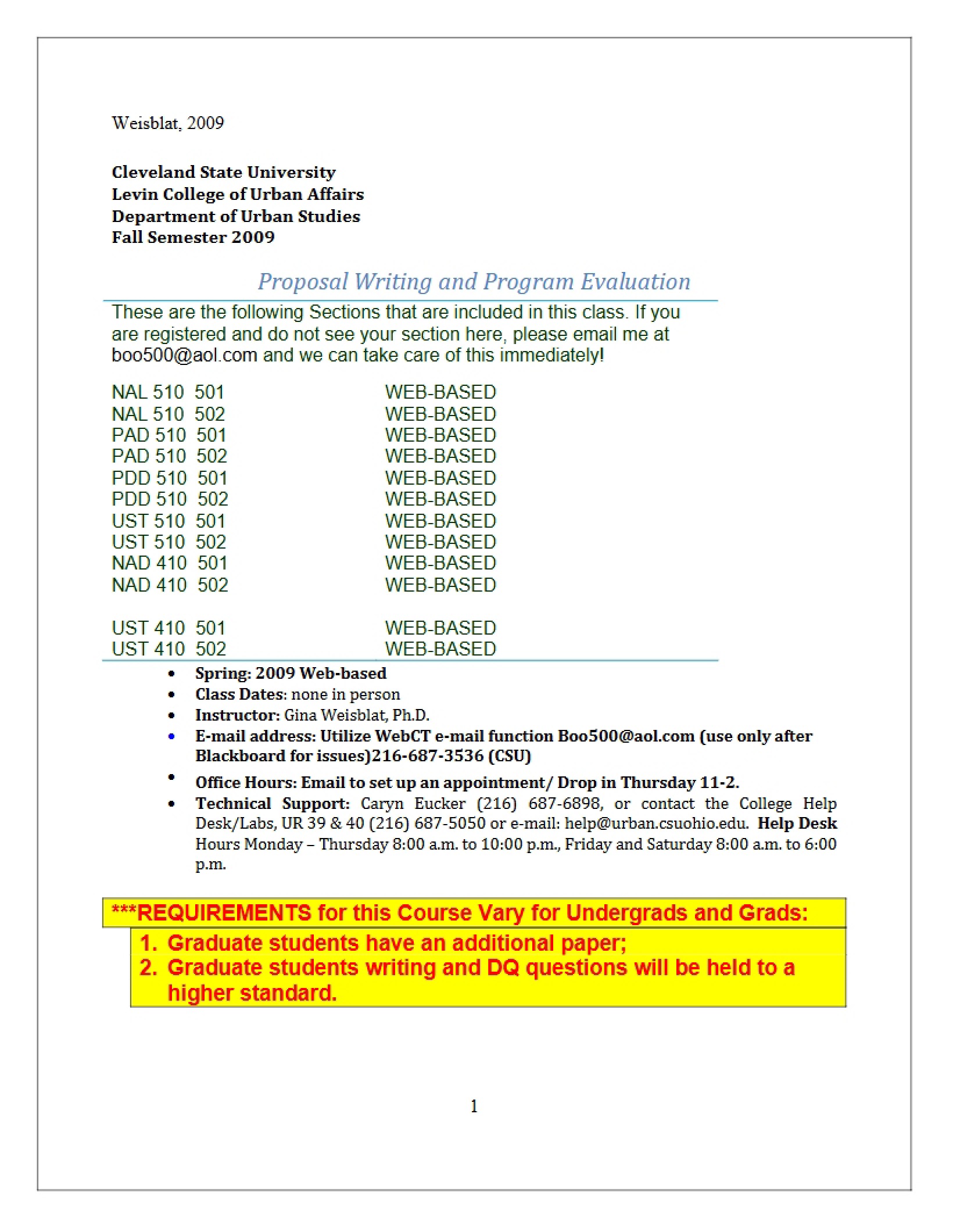 Proposal Writing Grad Syllabus