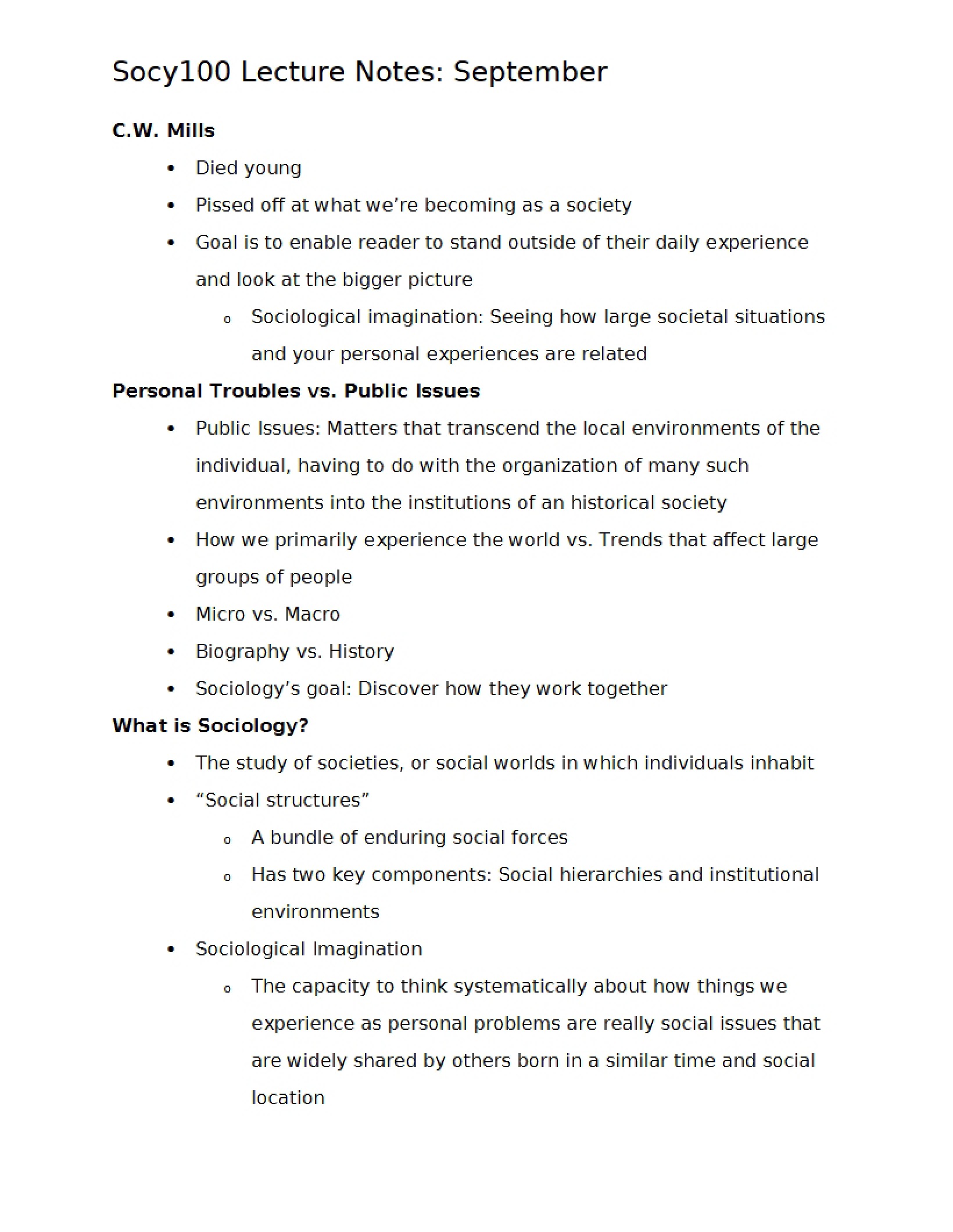 Session Notes