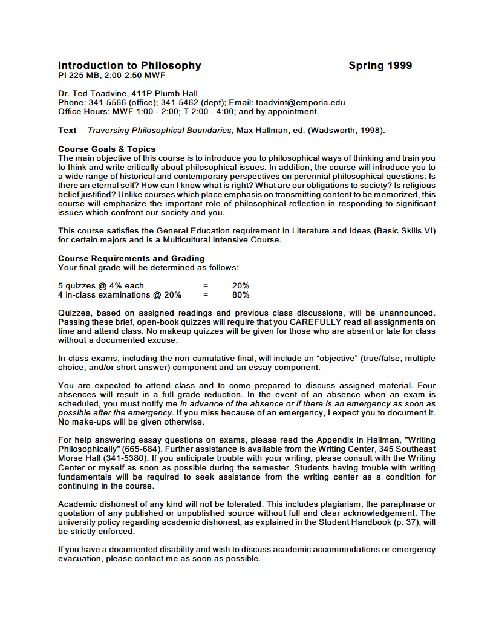 Syllabus for Phil 225