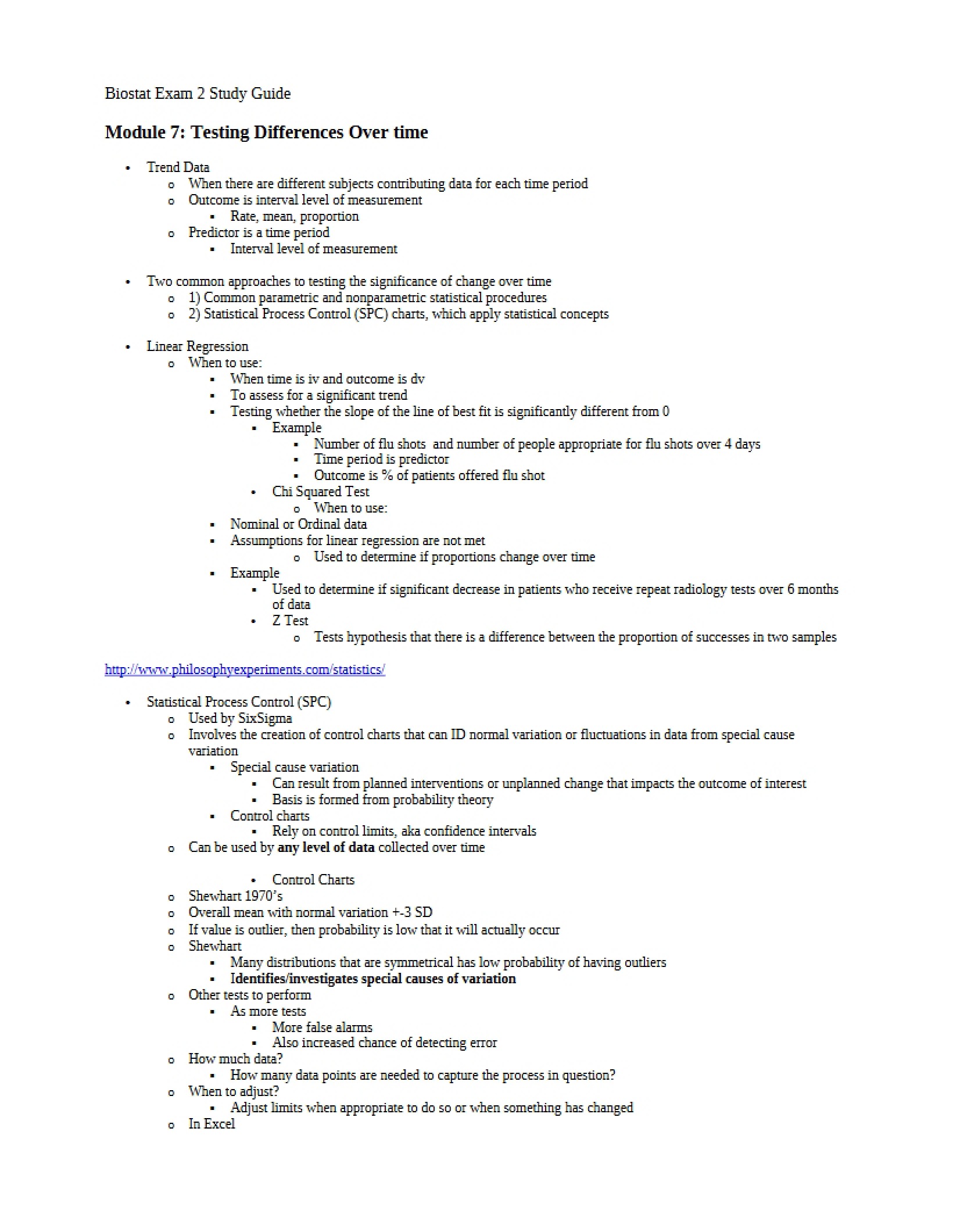Testing Differences Over Time Module Seven