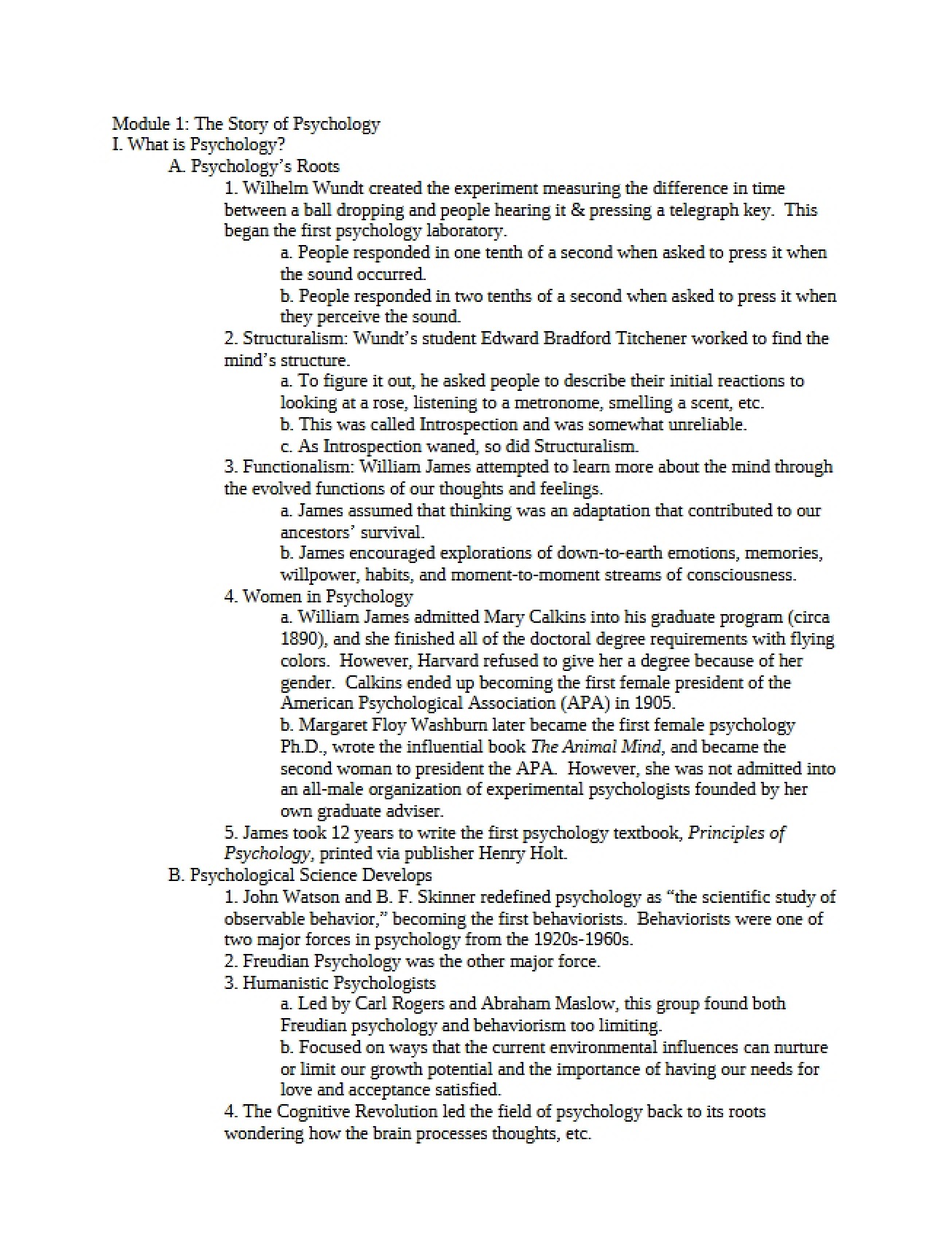 Psychology's History