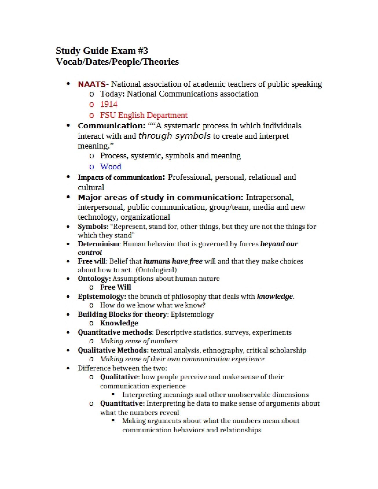 Guide for Third Exam