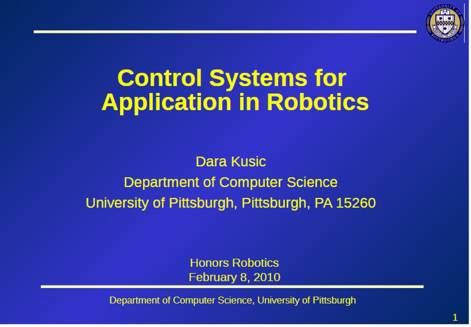 Robotics Application Control Systems
