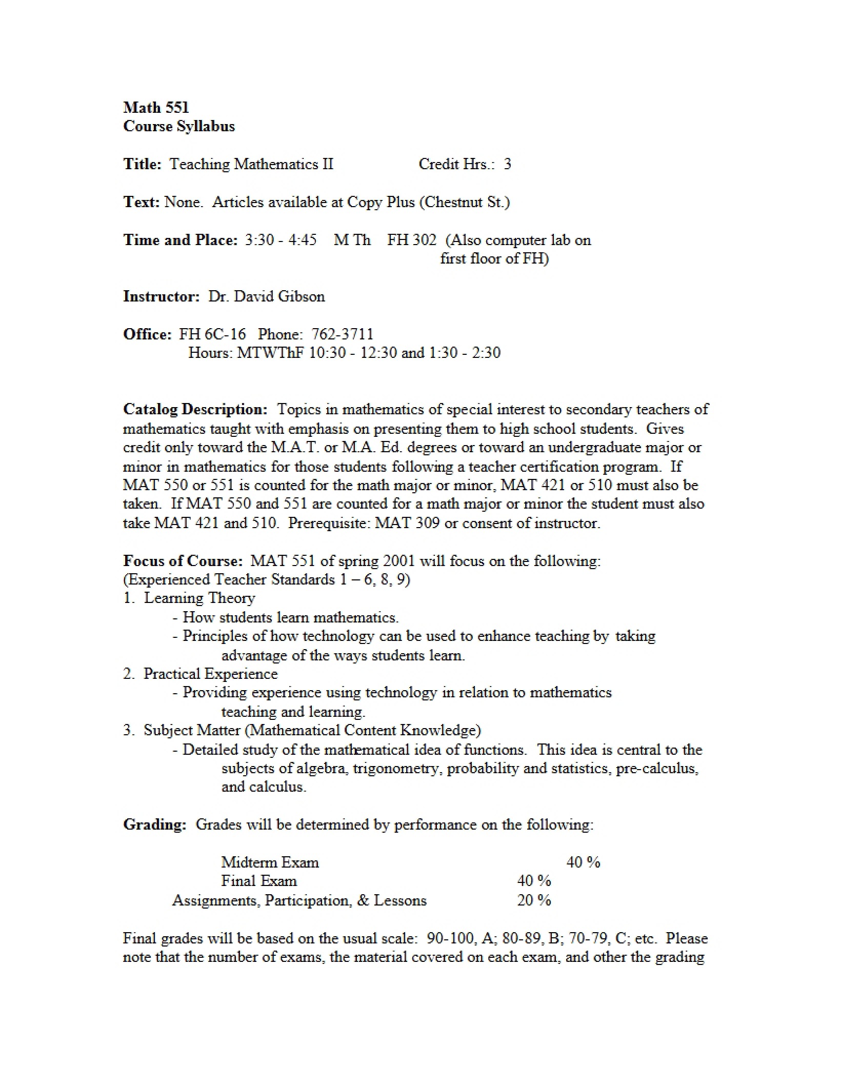 Syllabus