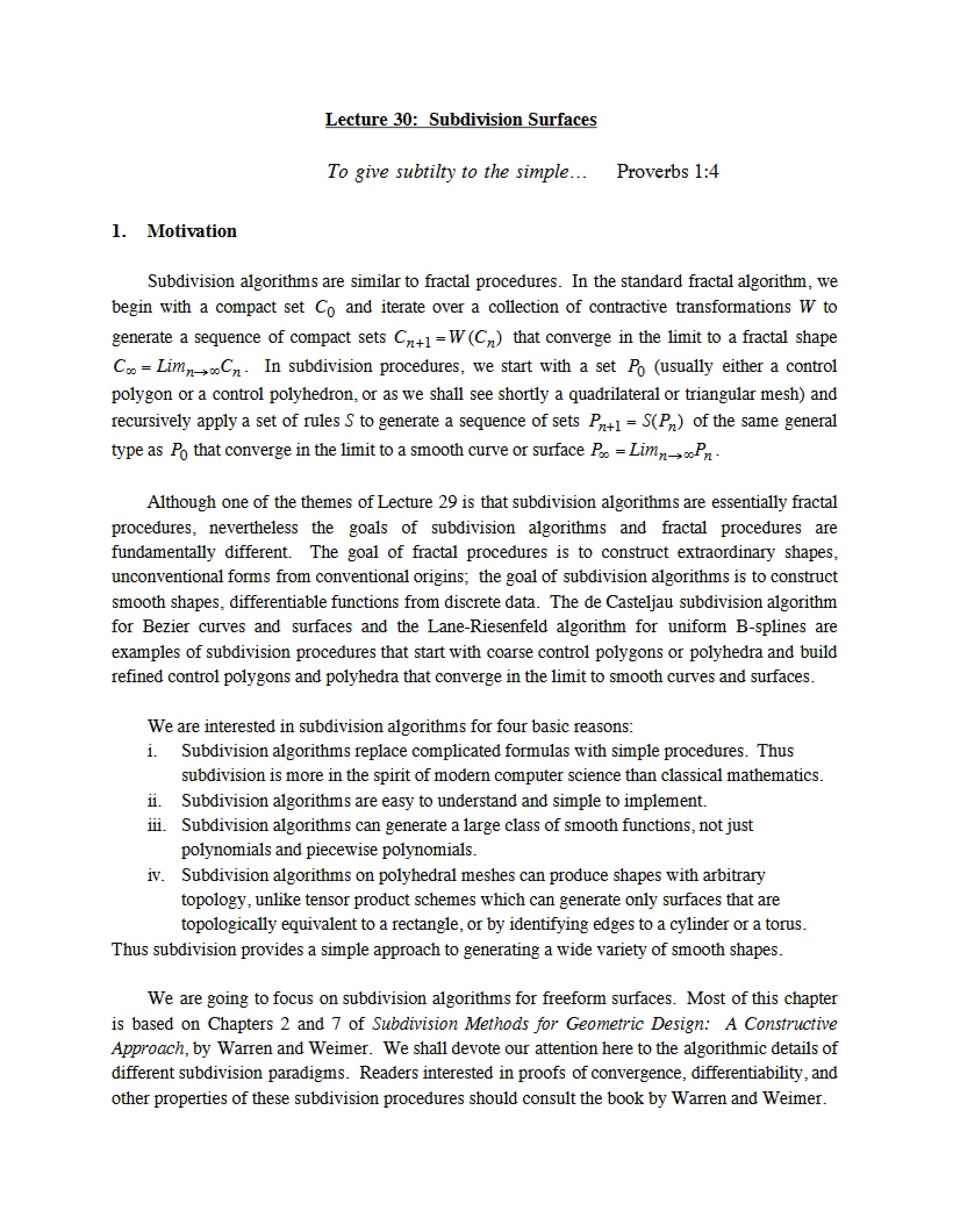 Computer Graphics Lecture Notes - Computer Graphics