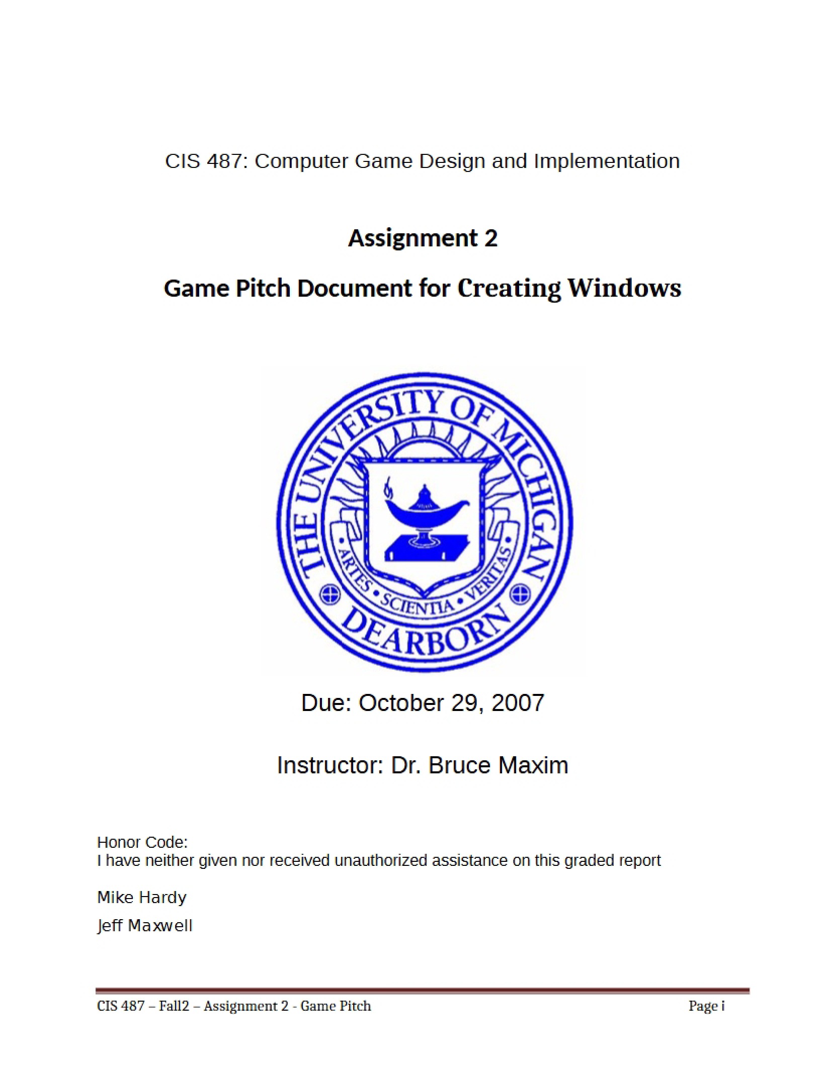 Creating Windows Pitch Document