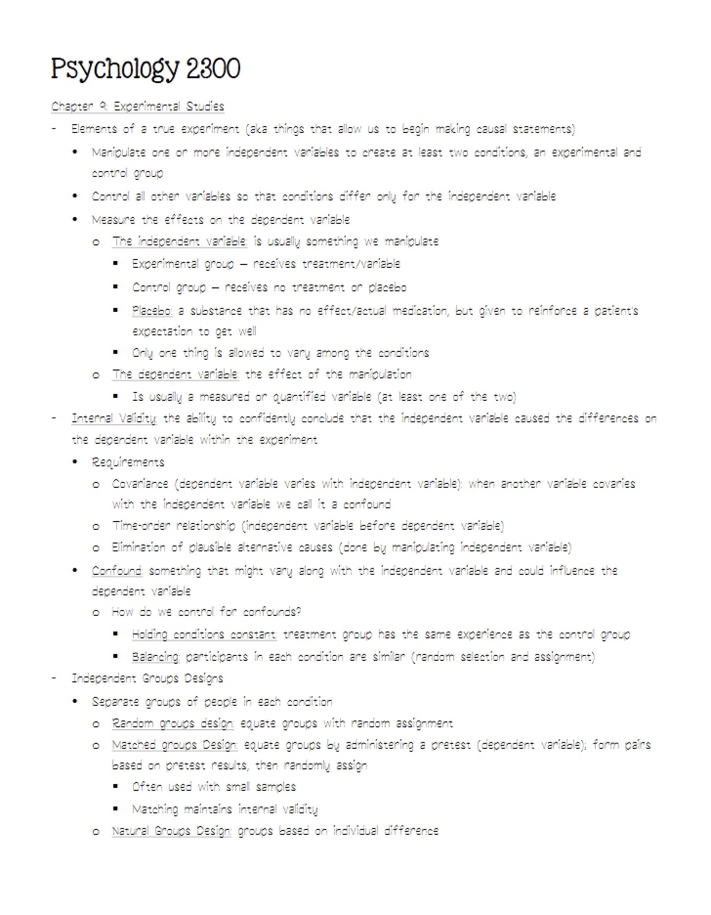 Experimental Studies Chapter 9
