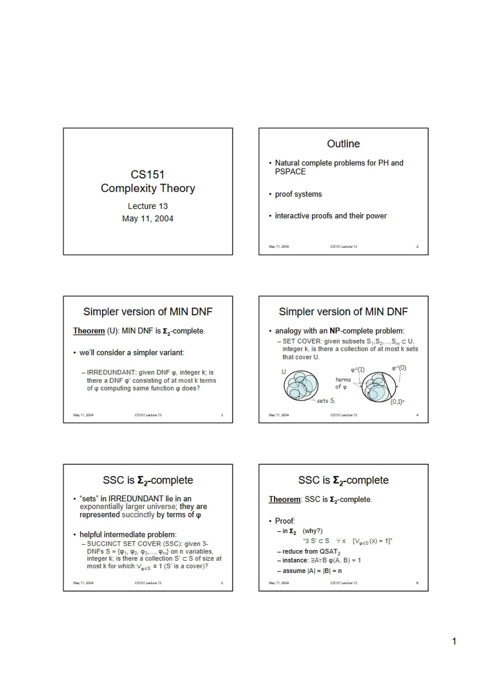 Complexity Theory Principles