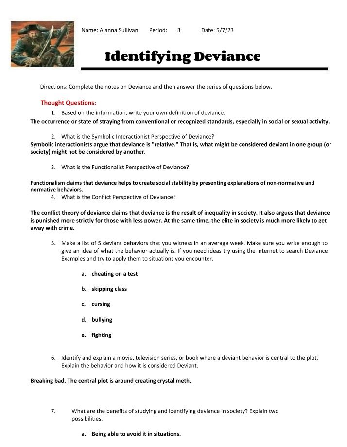 Deviance - Definition and Perspectives