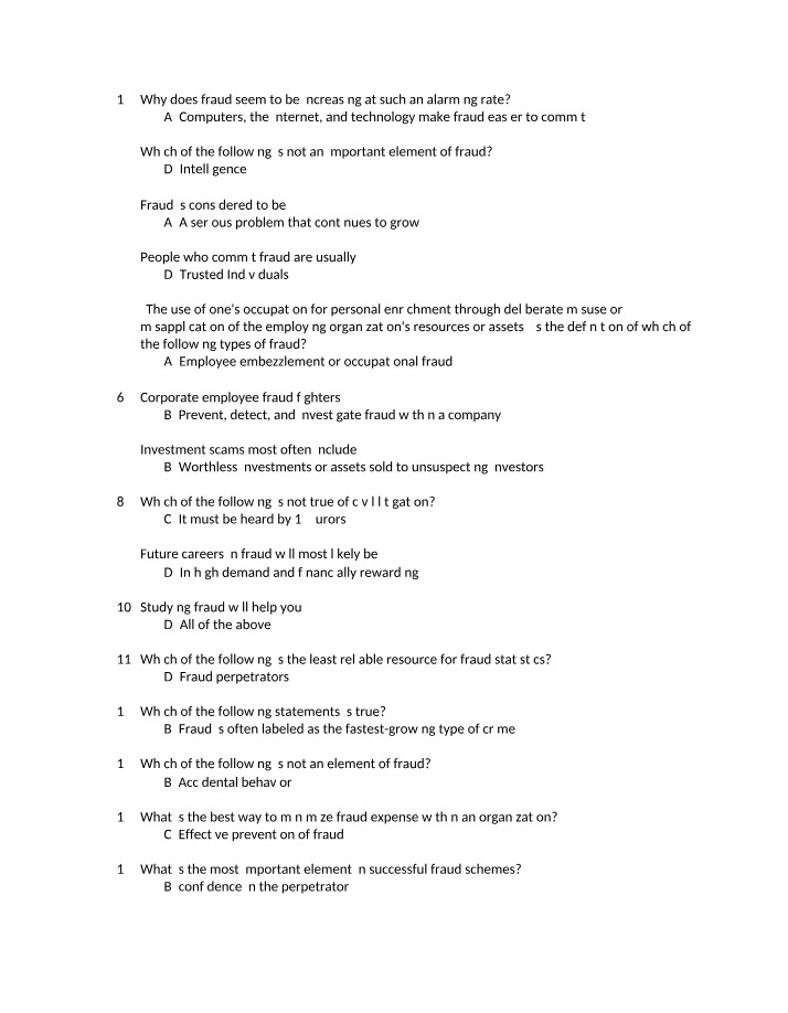 Multiple Choice Questions 1-4