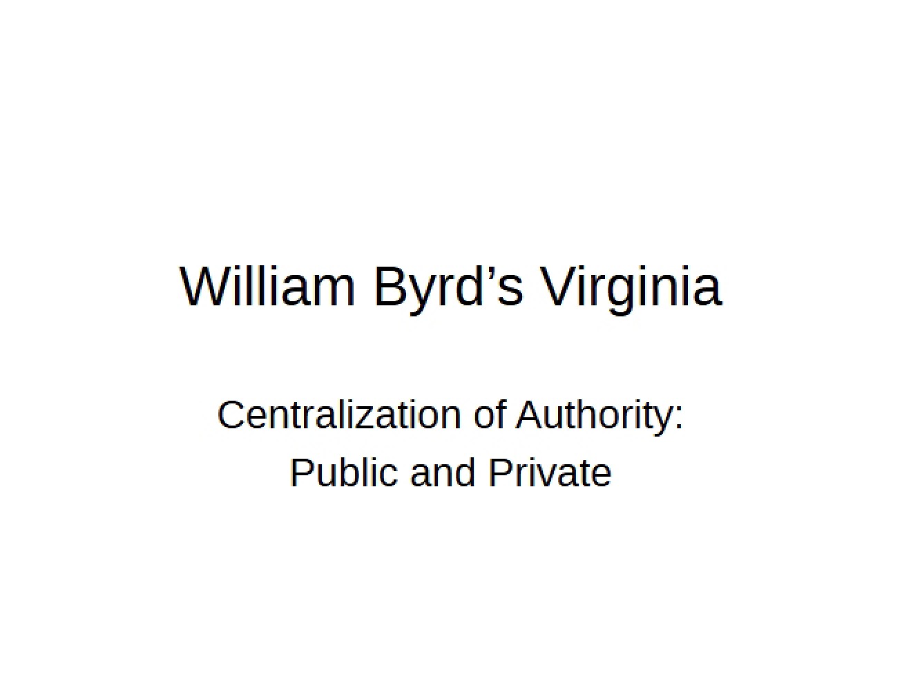 Virginia History Lecture Logs