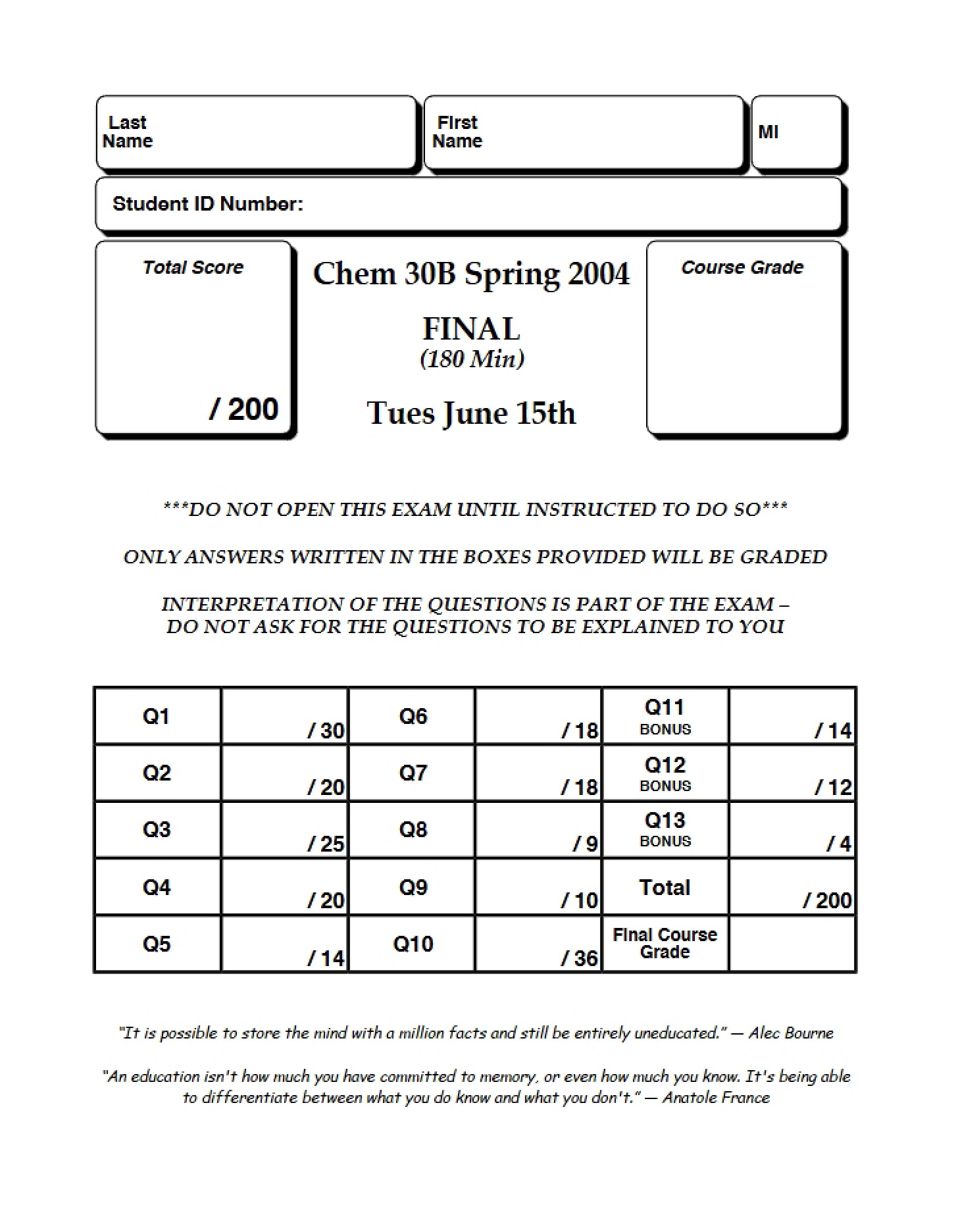 Final Assessment