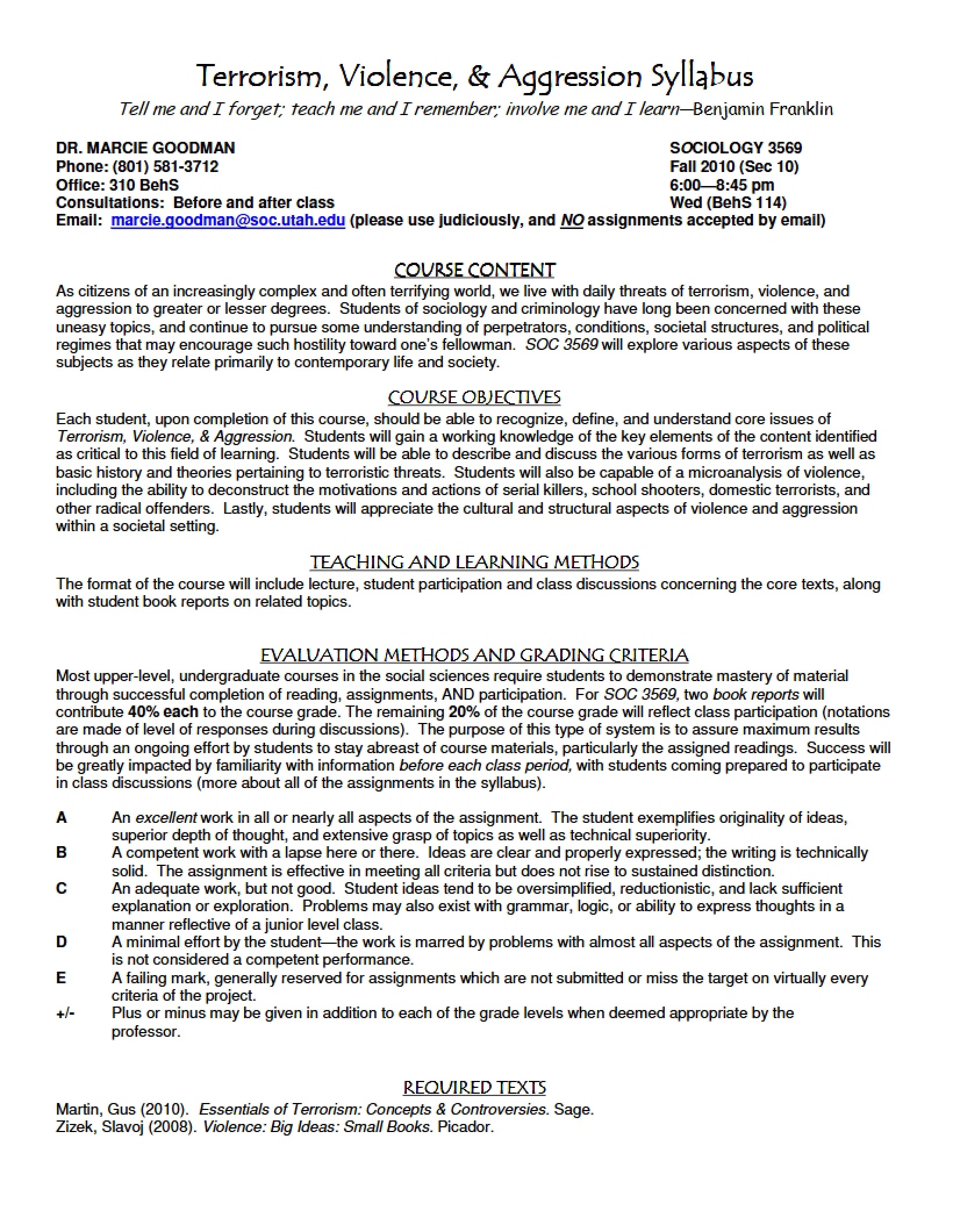 Syllabus for Sociology 3569