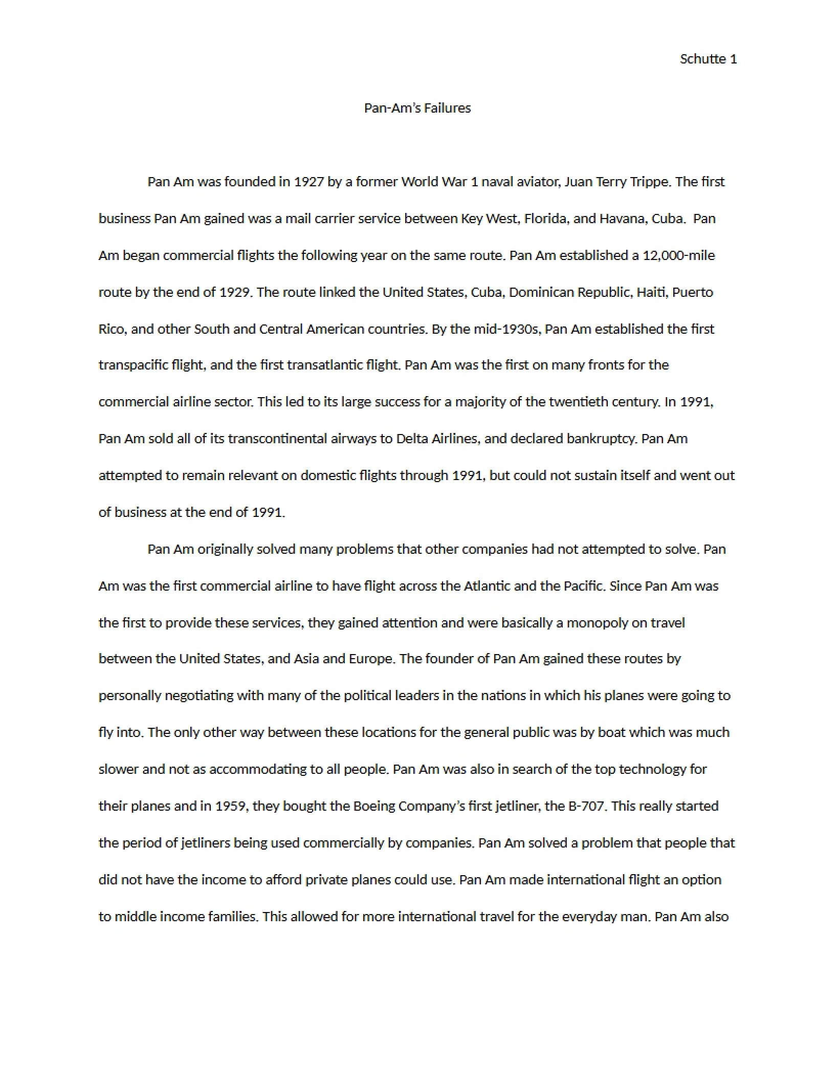 Pan Am Case Study