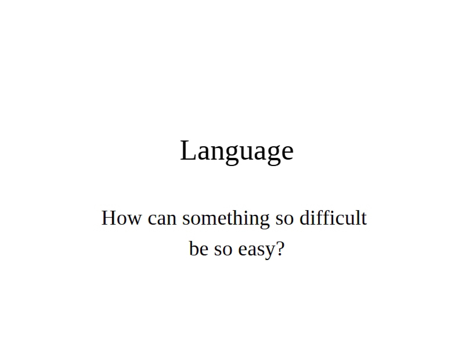 Cognition and Language