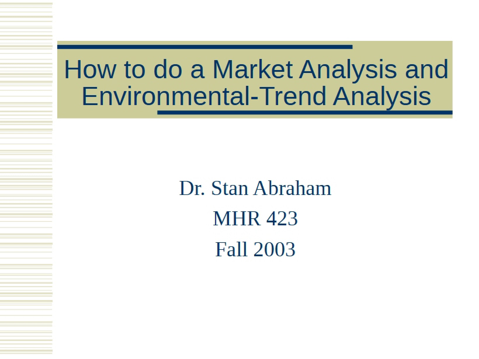 Market and Environmental Trend Analysis Guide