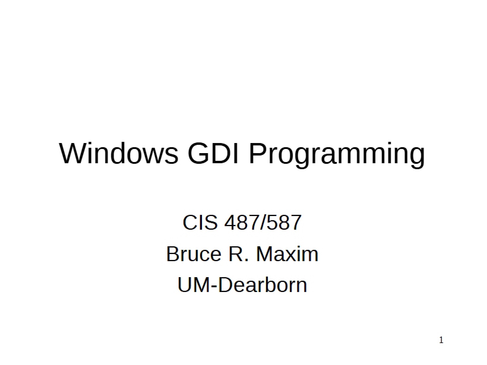 Programming Windows GDI