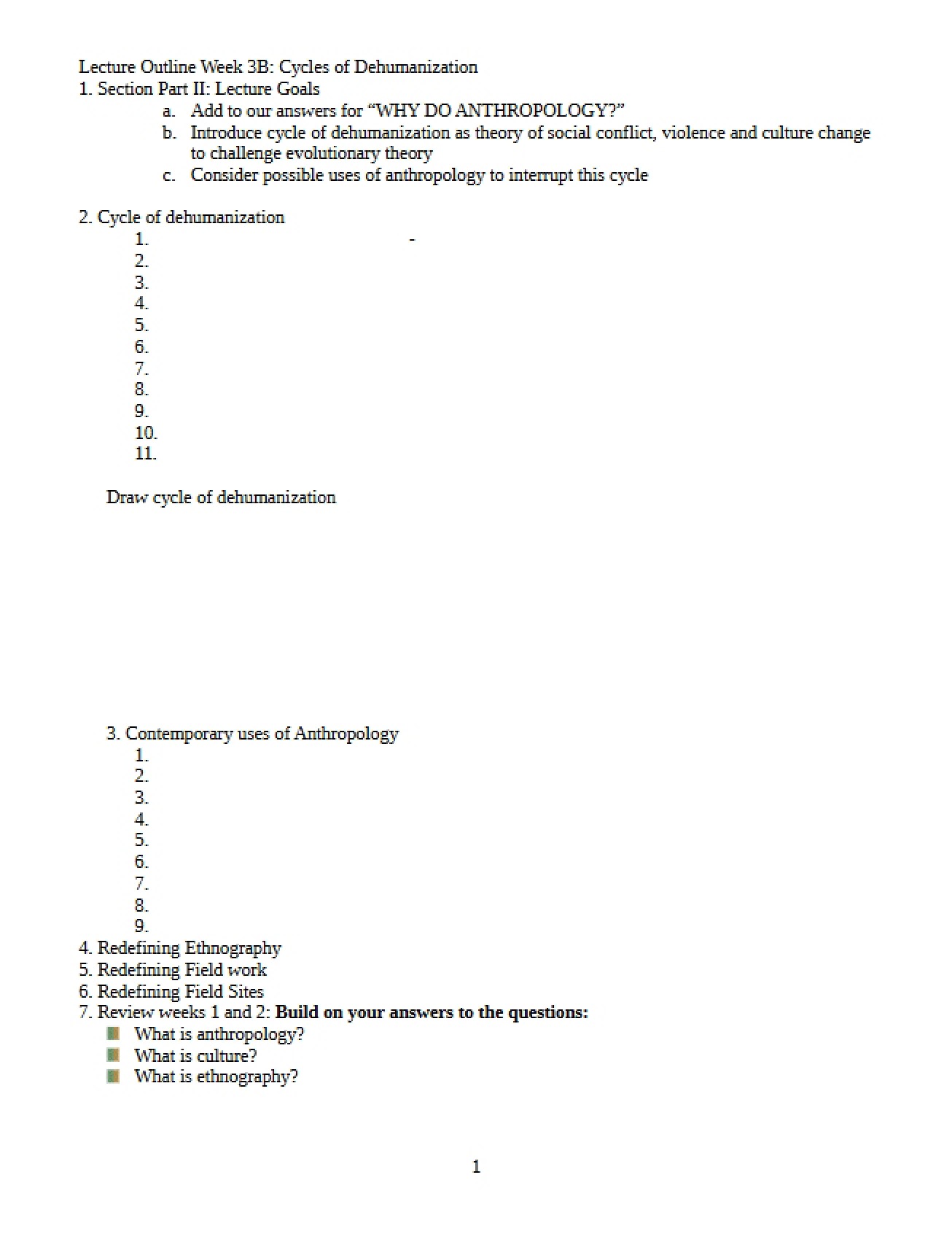 Dehumanization Cycle MAGH Handout 3B