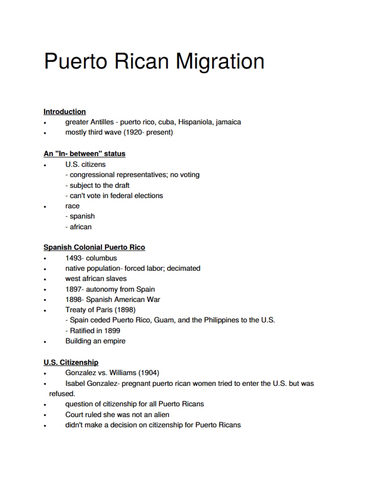 Puerto Rican Migration Experience