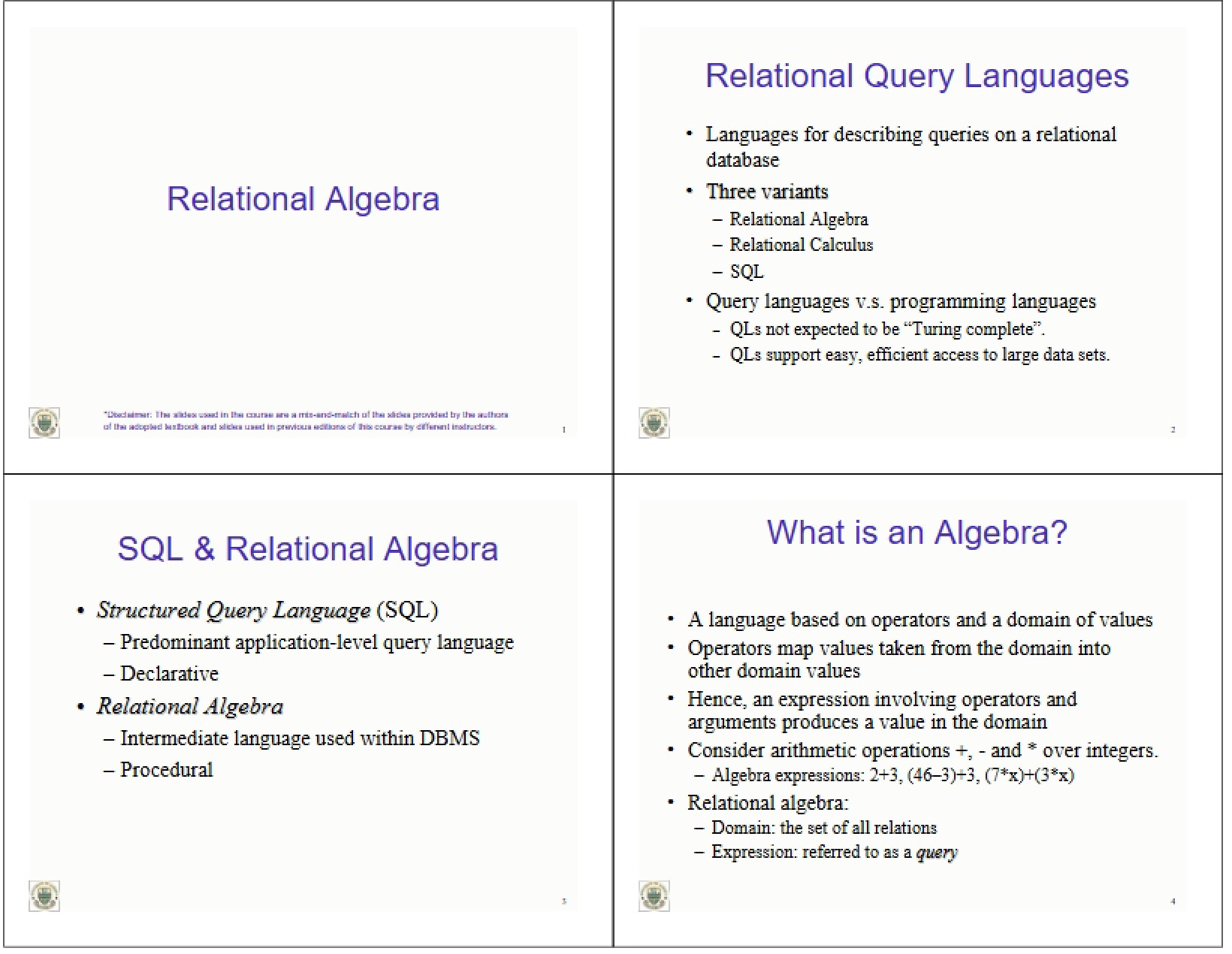 Database Systems Lecture Notes