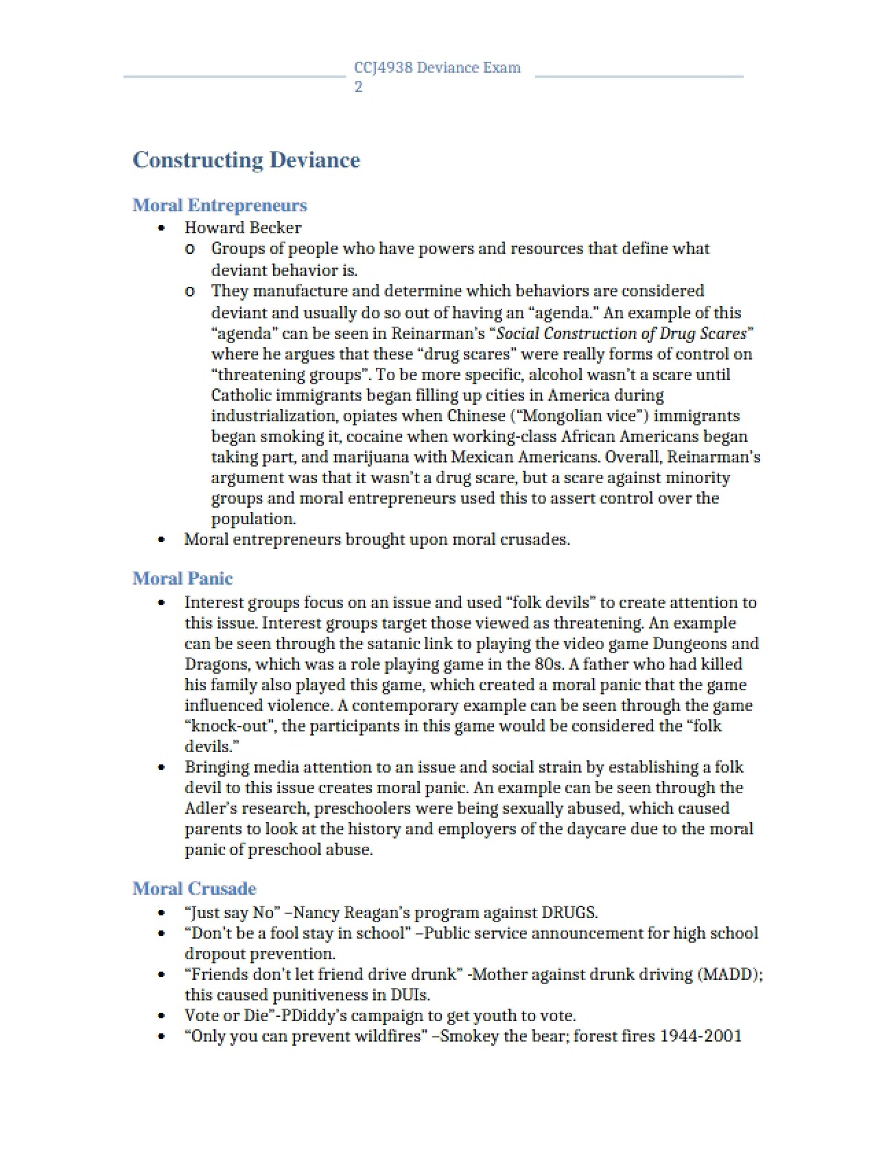 Social Construction of Deviance