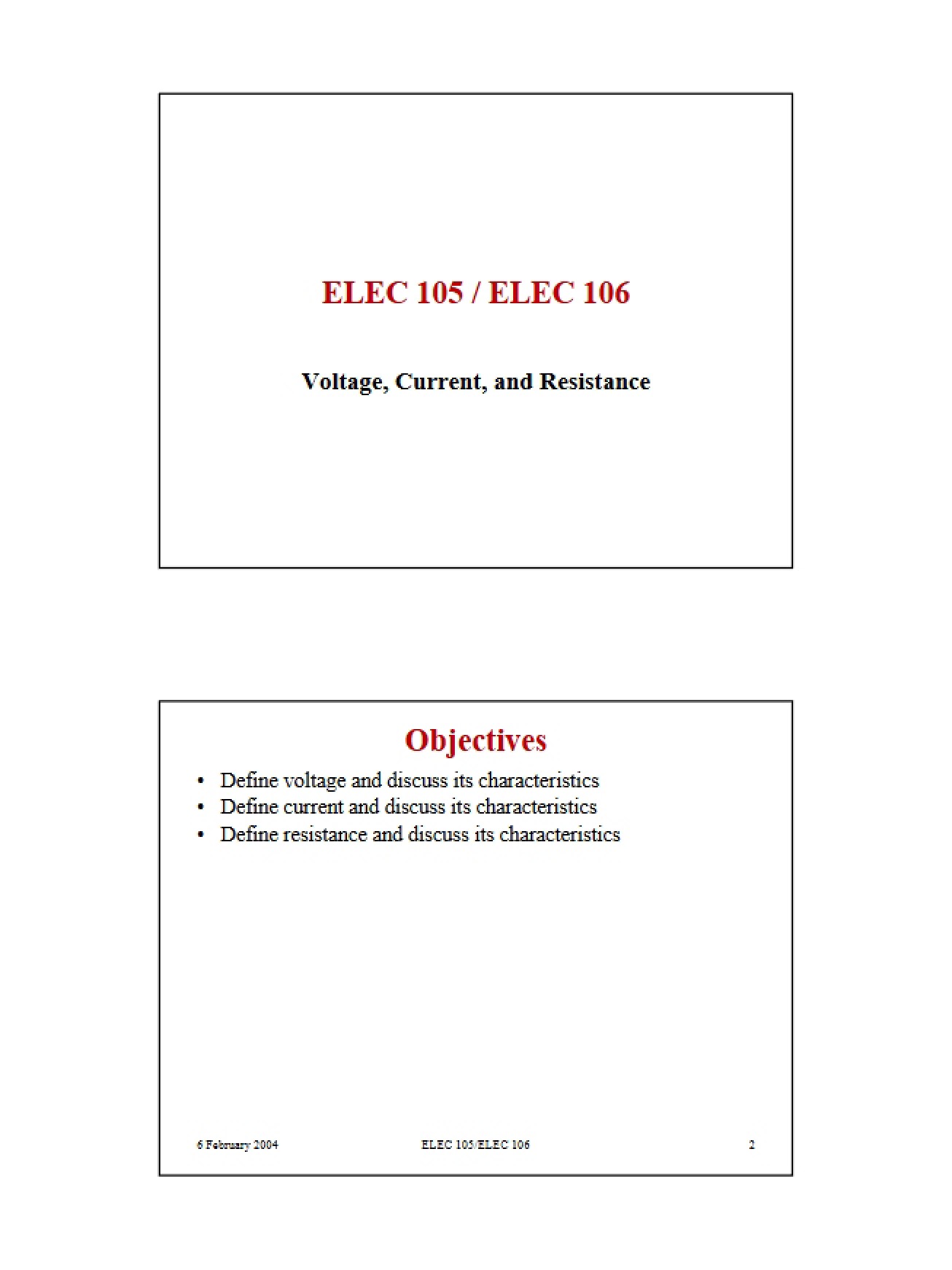 Voltage, Resistance, and Current Lab