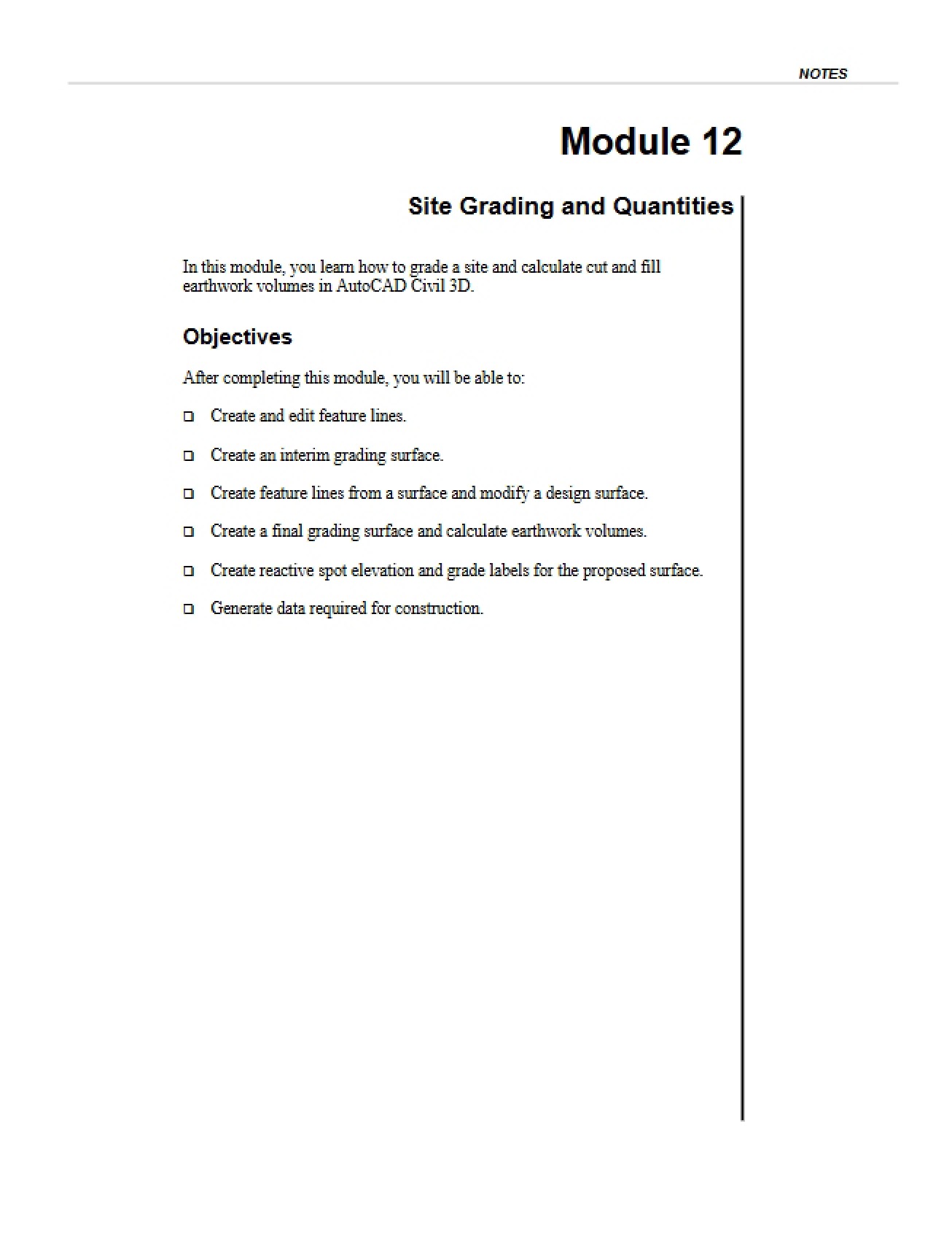 Site Quantities and Grading