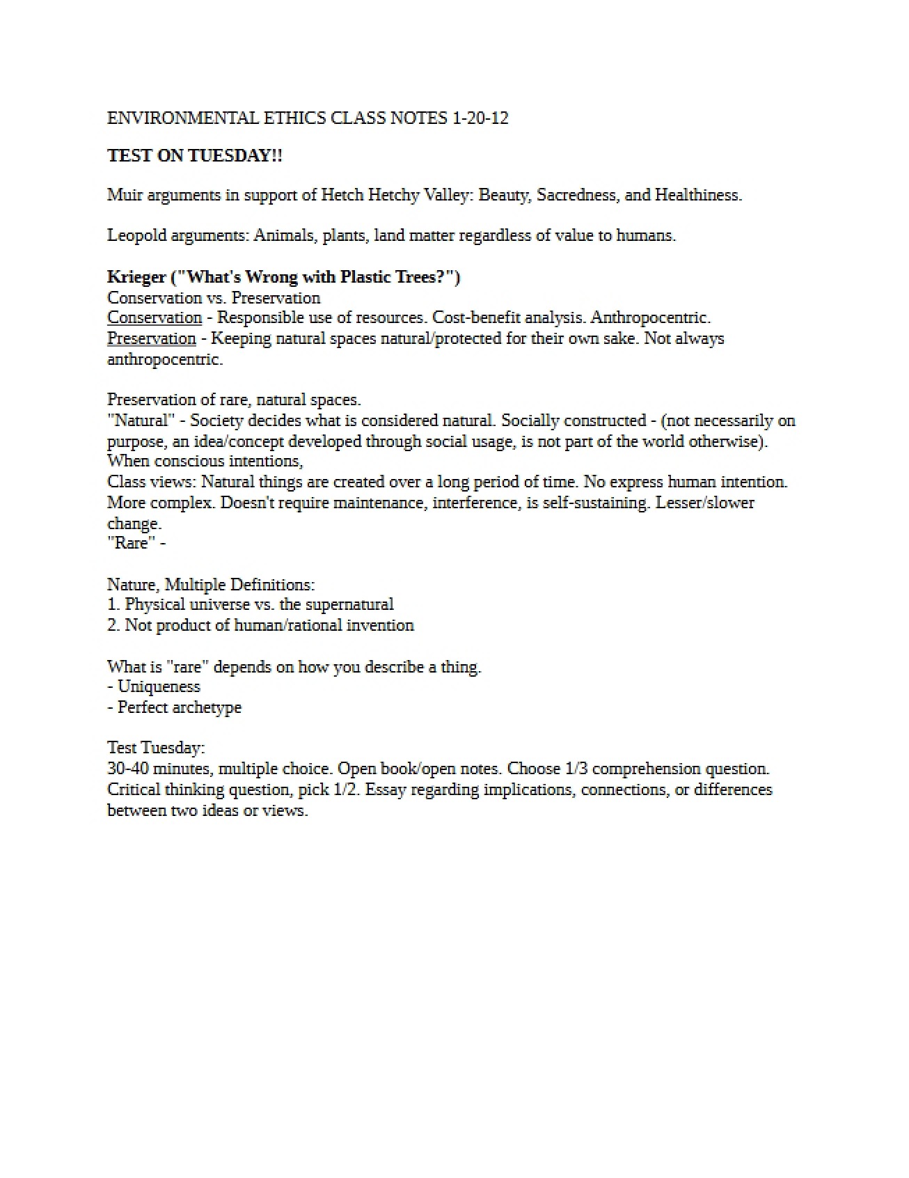 Principles of Environmental Ethics