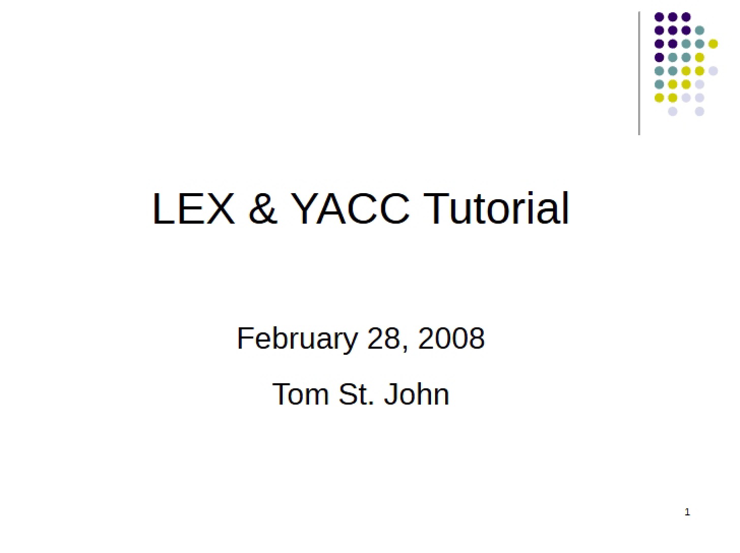 Tutorial YACC and LEX