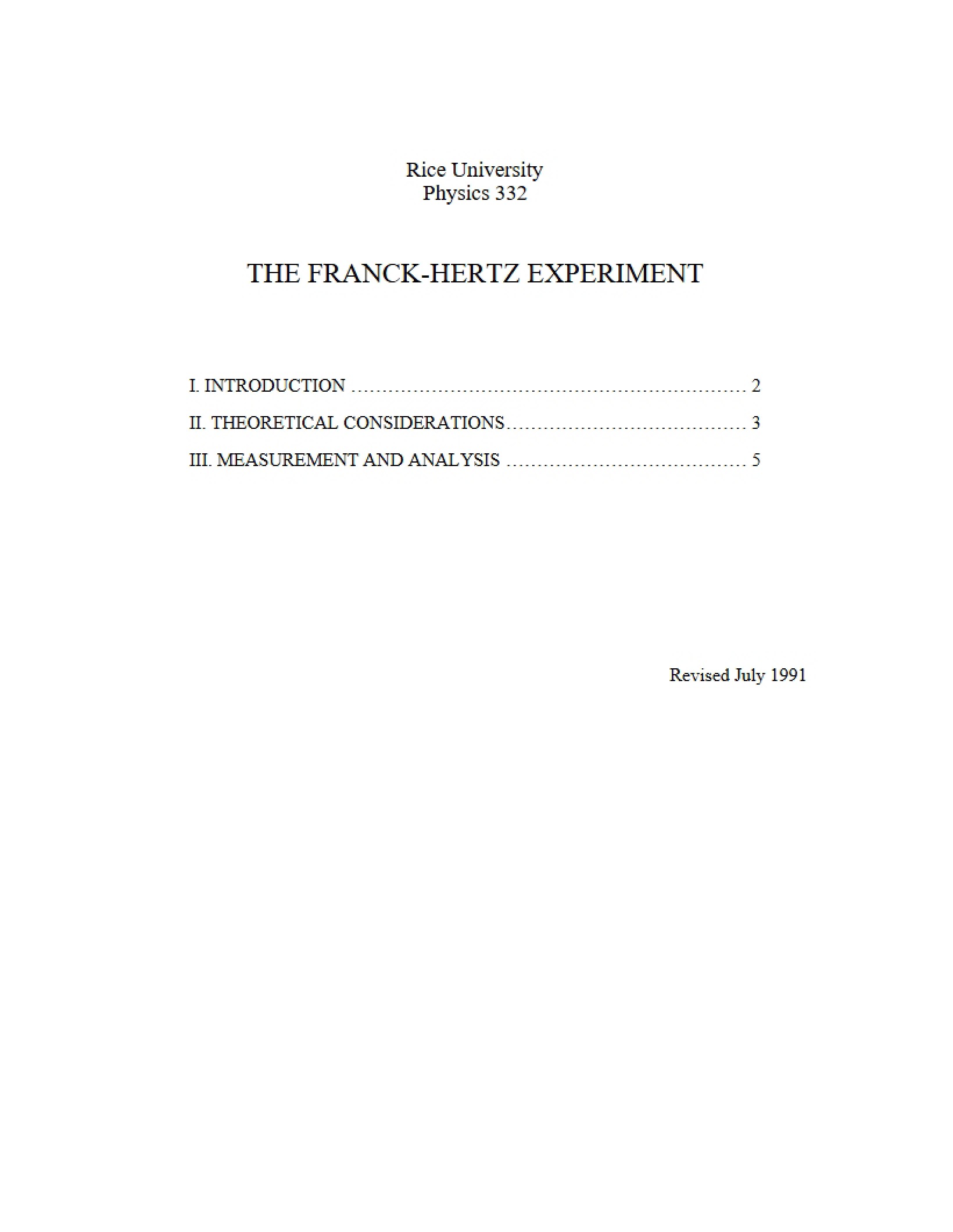 Experiment Franck Hertz