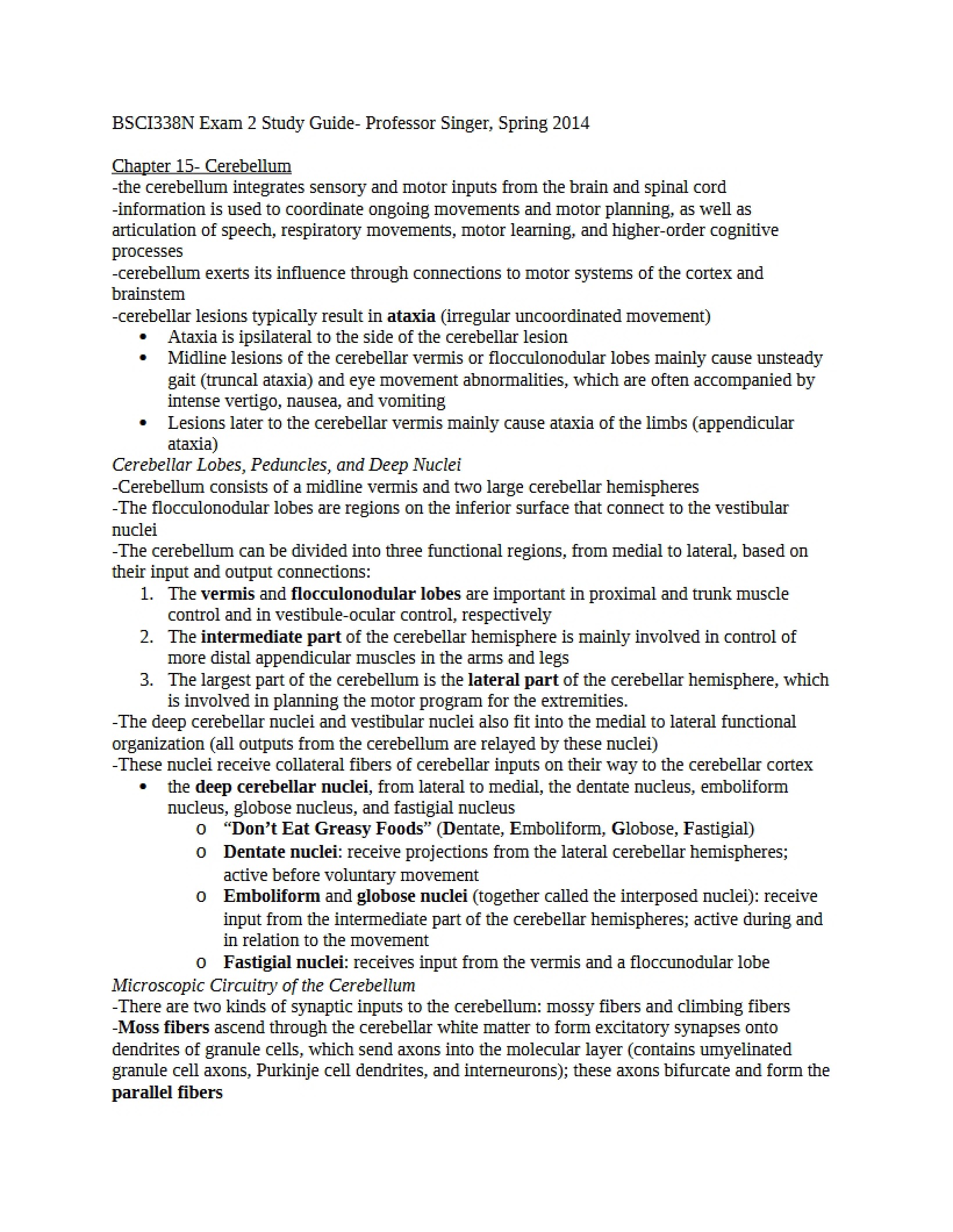 Comprehensive Review for Assessment Two