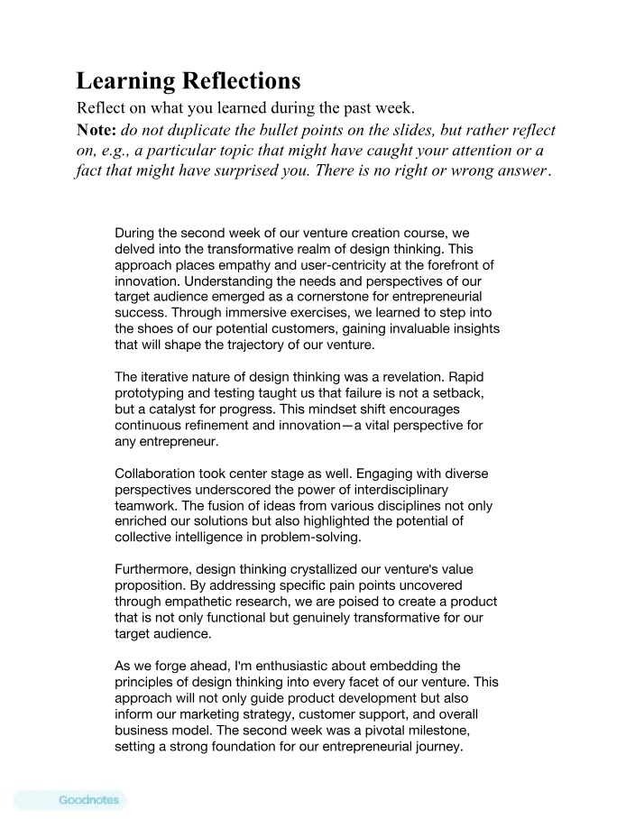 Reflections on Learning