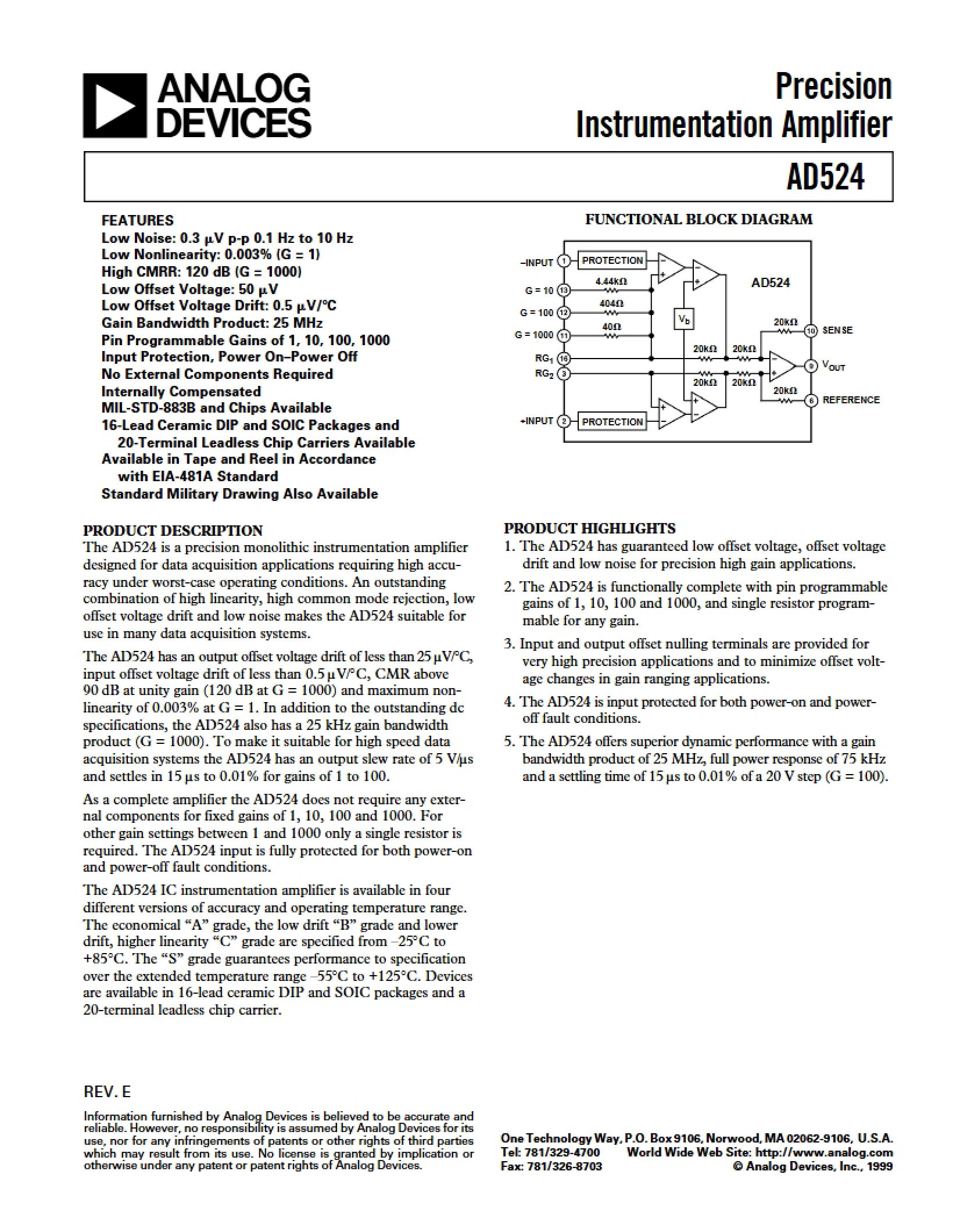Amplifier for Precision Instrumentation