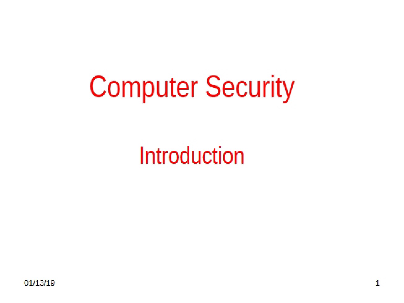 Principles of Computer Security