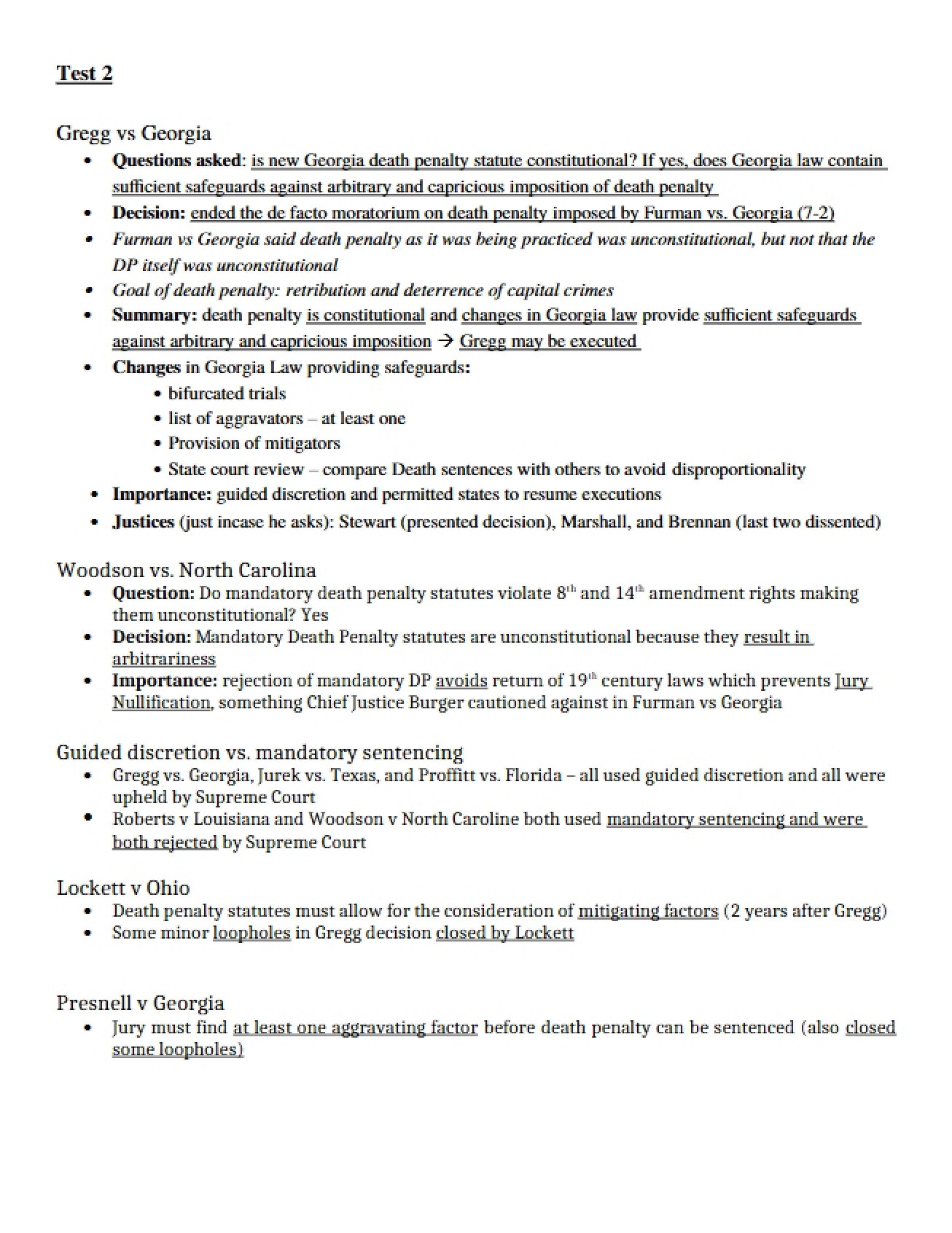 Materials for the Second Test