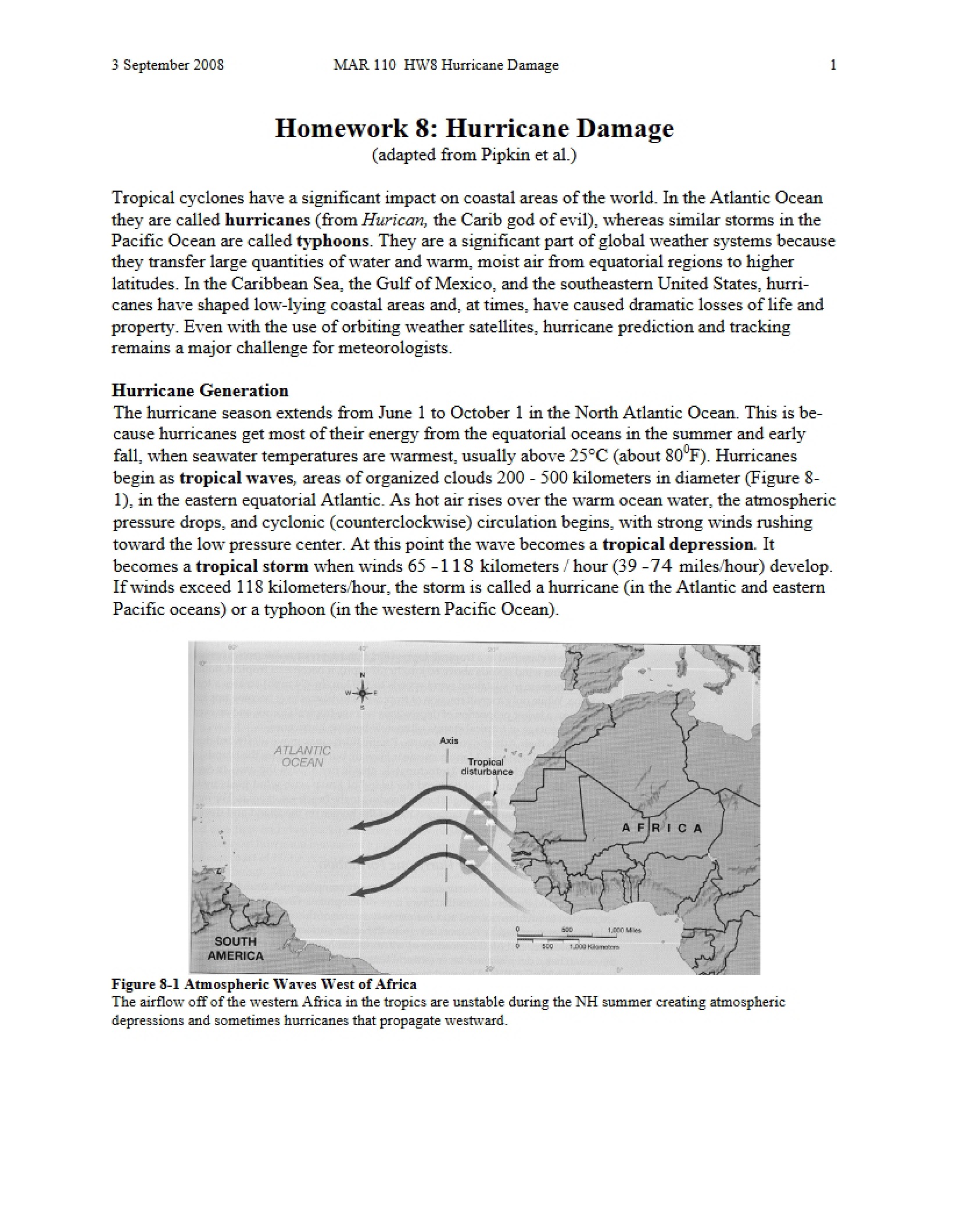 Homework Eight on Hurricane Damage