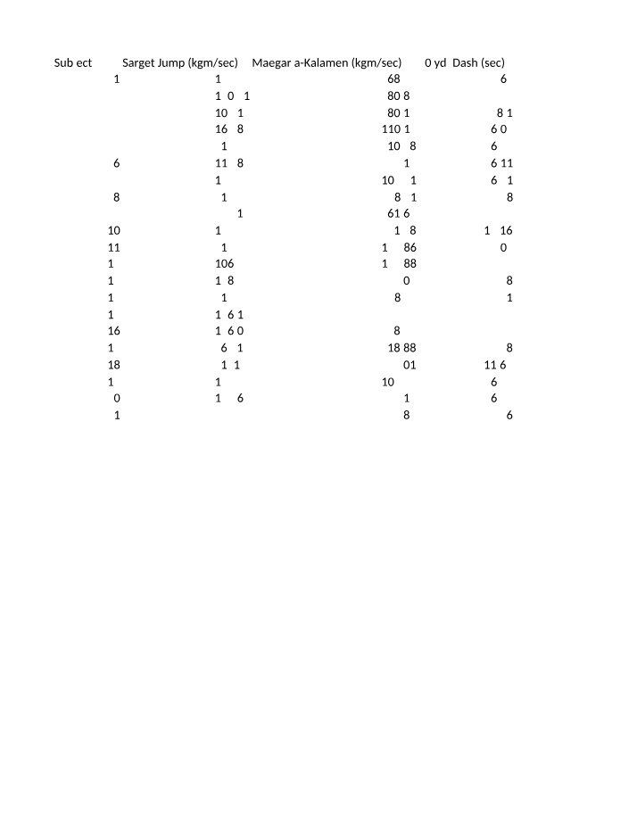 Kinesiology Lab 2 Data Sheet