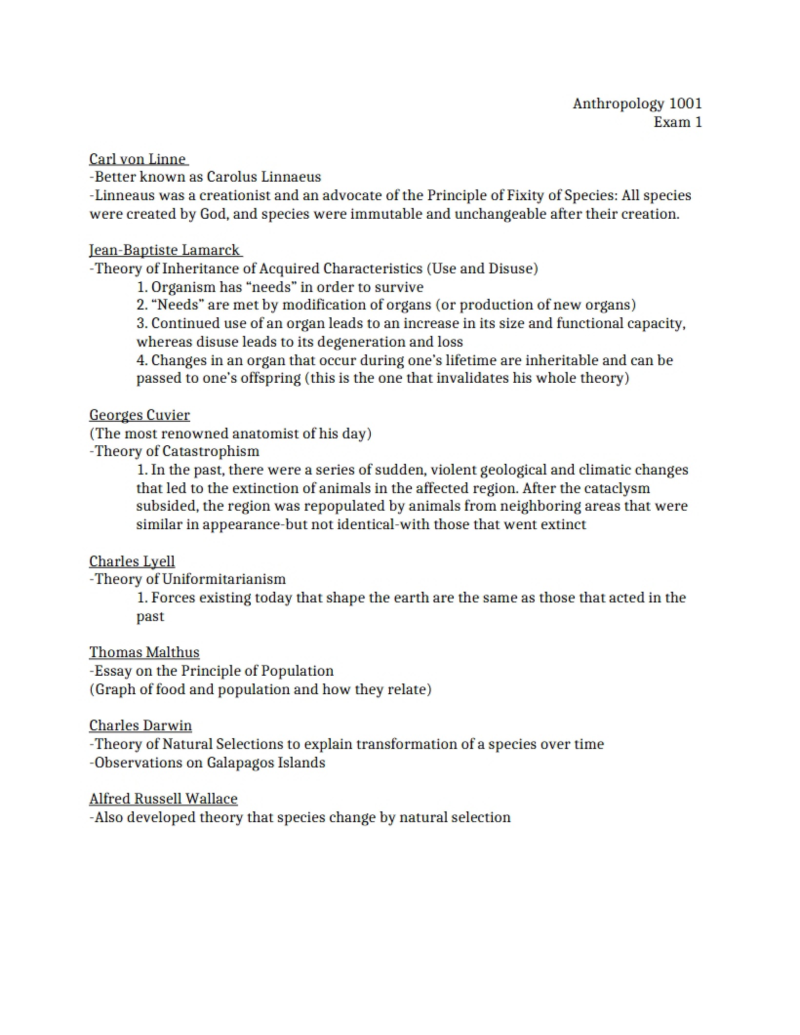 Physical Anthropology Exam 1