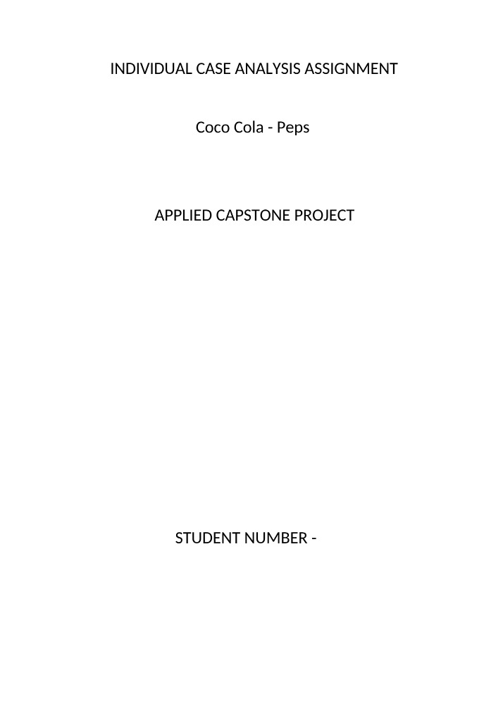 Assignment - Individual Case Analysis