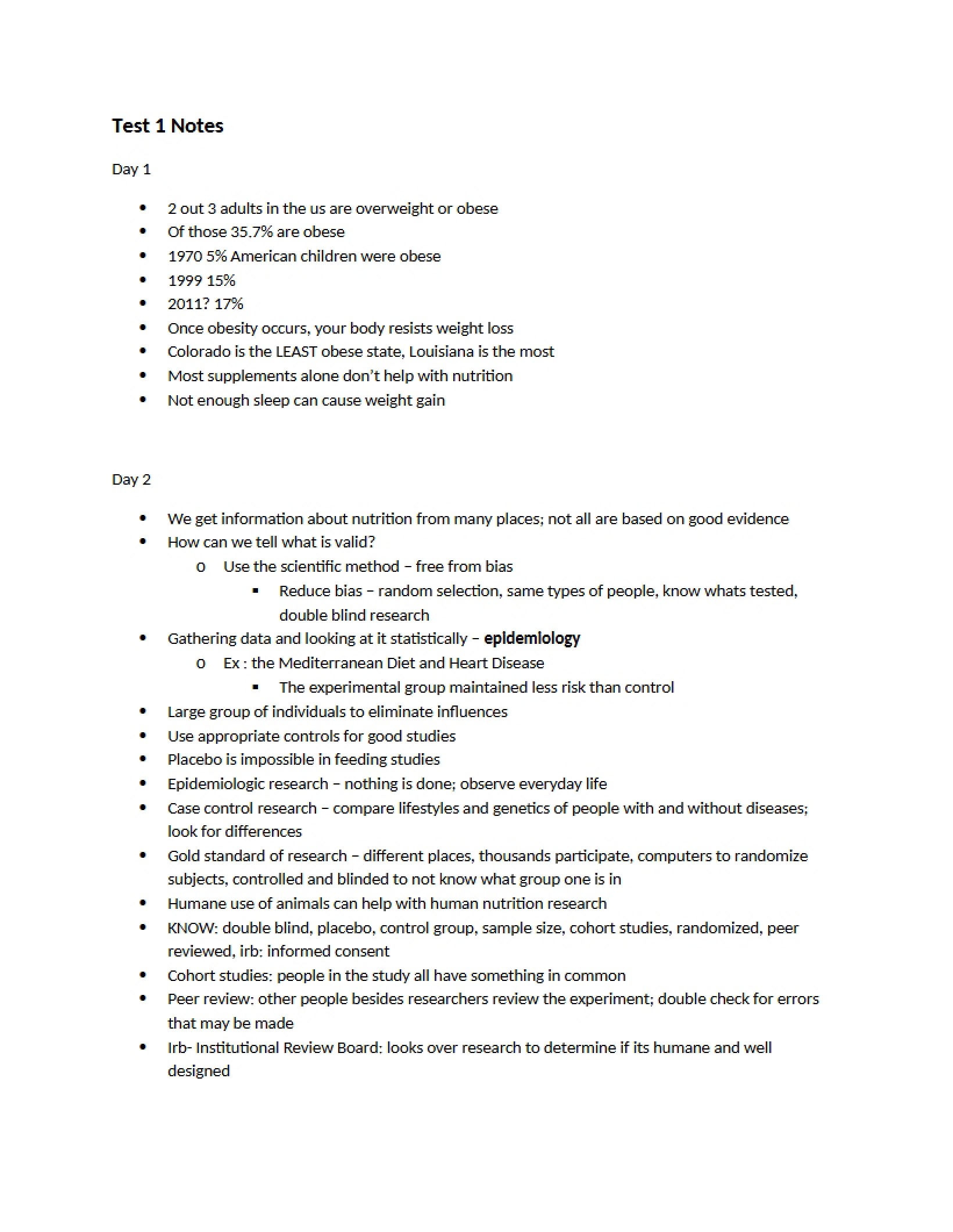 Test 1 (Nutrition)