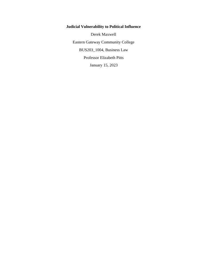 Political Influence and Judicial Vulnerability