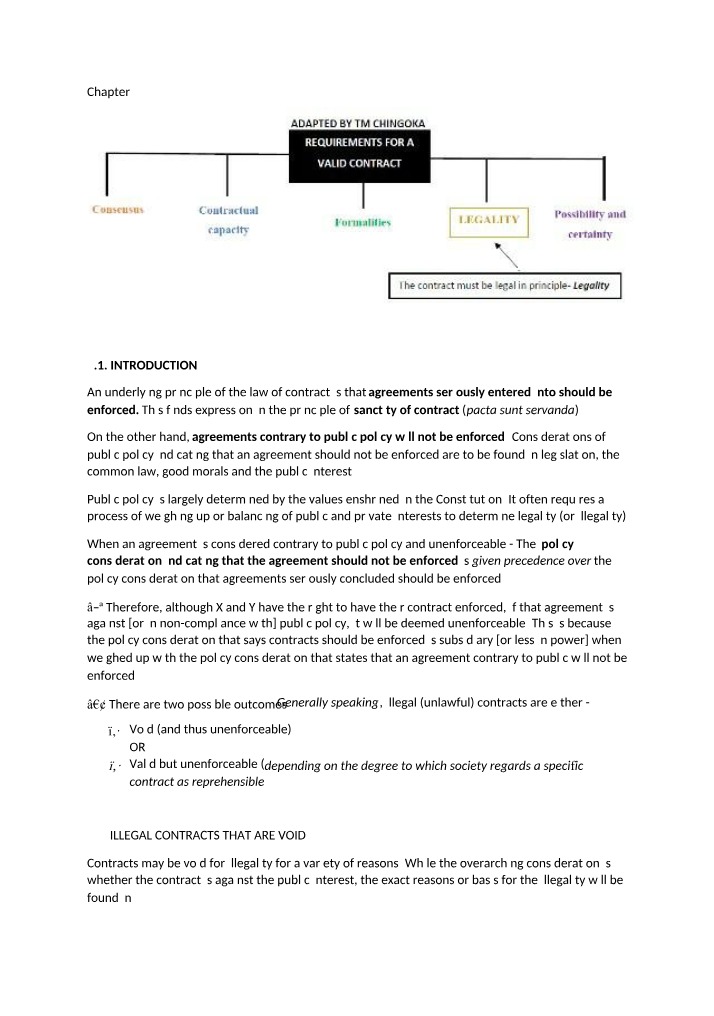 Principles of Public Policy in Contract Law