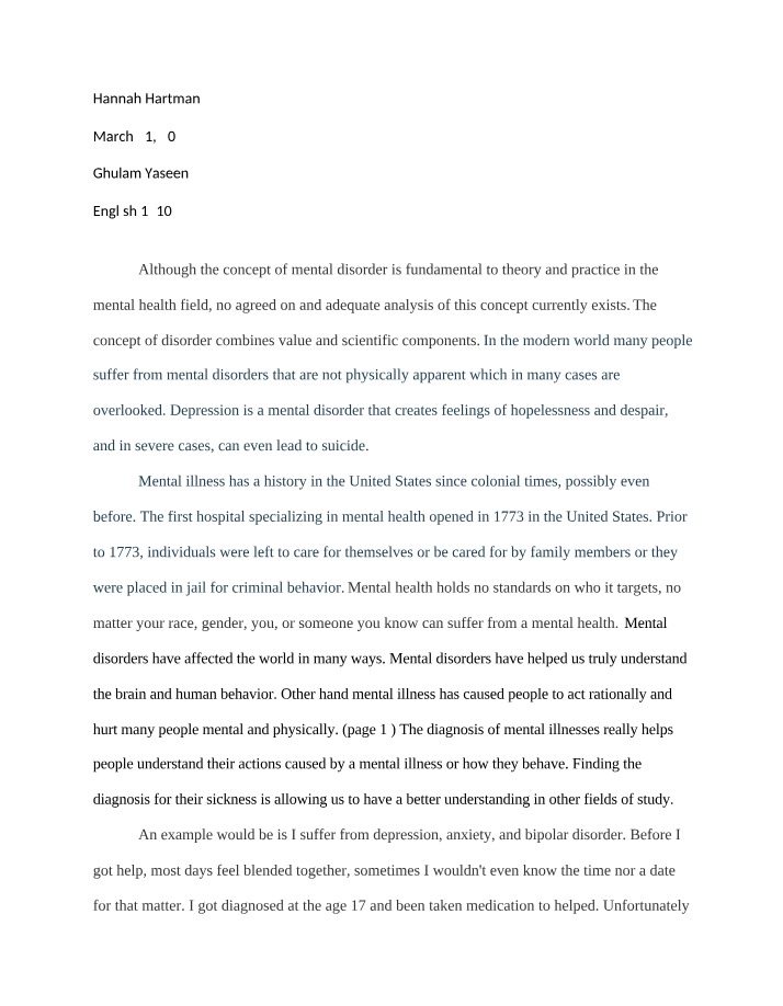 Mental Disorders and Their Societal Impact