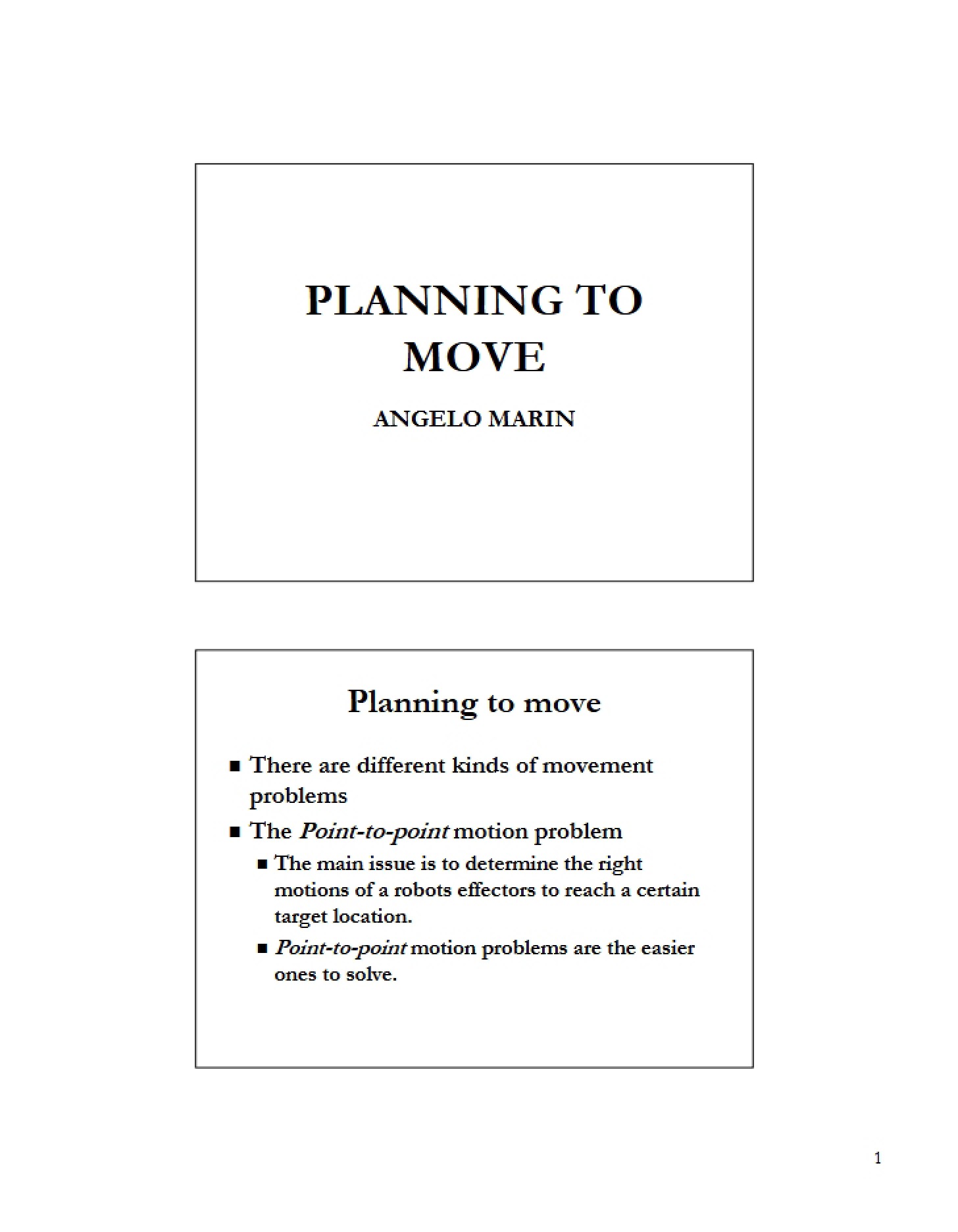 Motion Planning