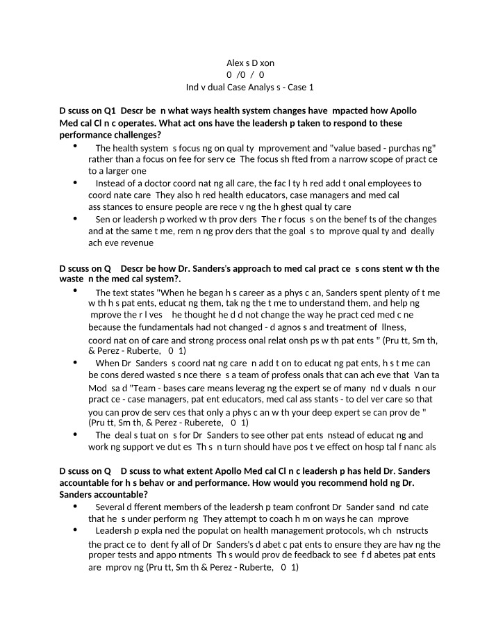 Impact of Health System Changes on Apollo Medical Clinic