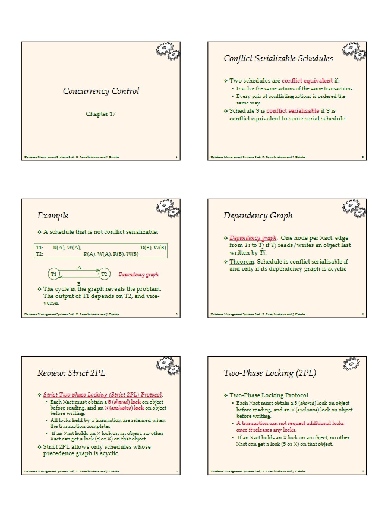 Control of Concurrency