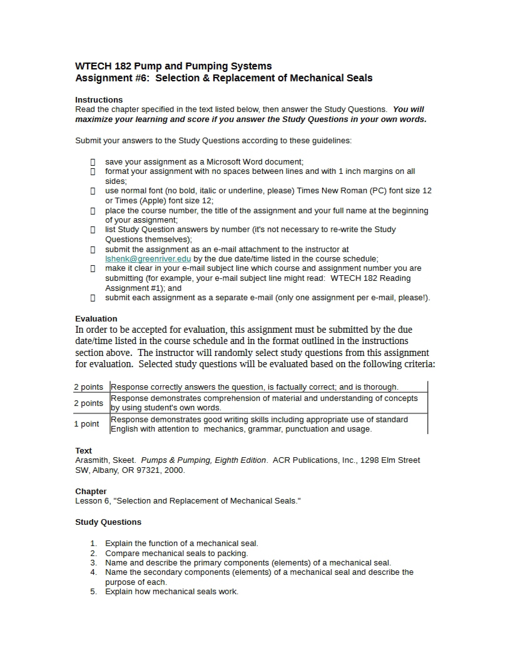 Pump Systems Assignment