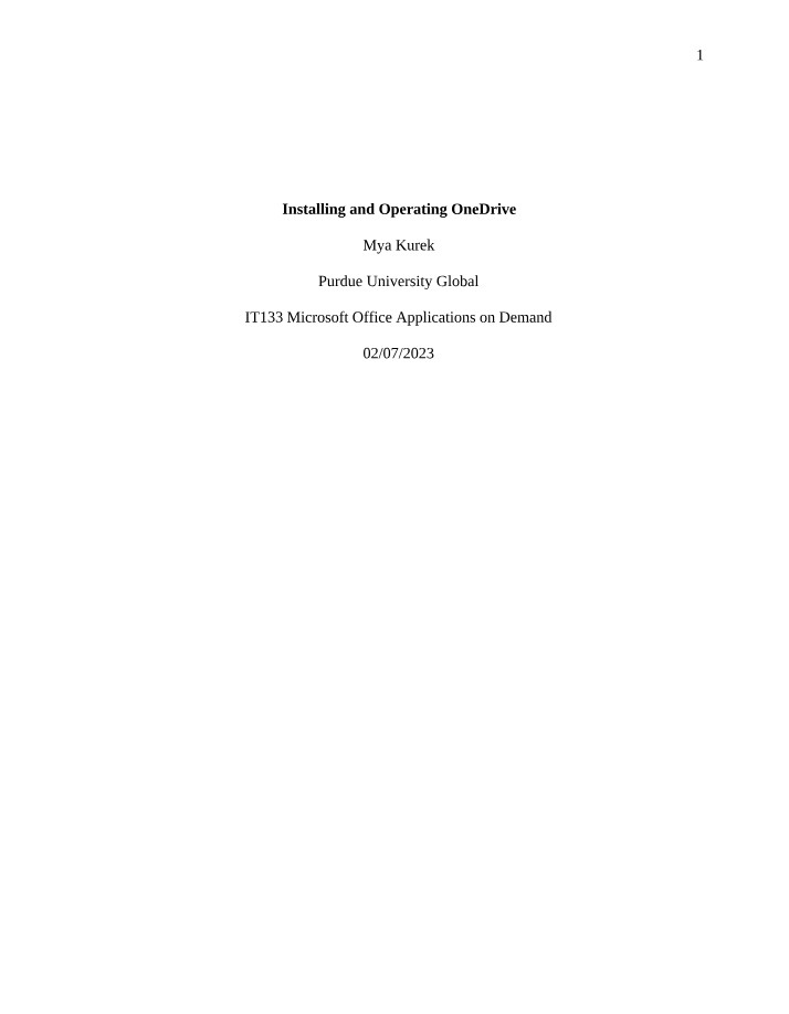 Operating and Installing OneDrive