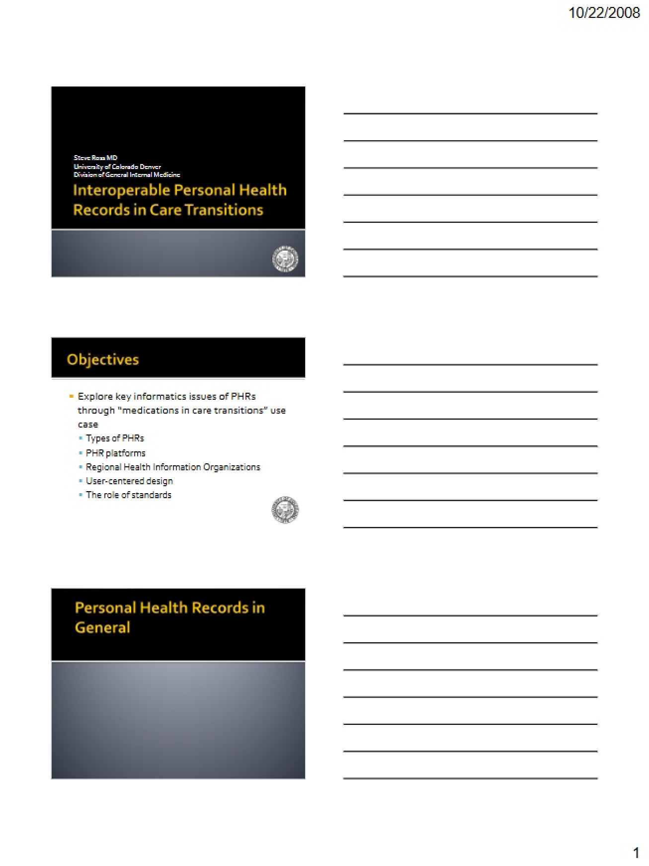 Interoperable Personal Health Records for Care Transitions
